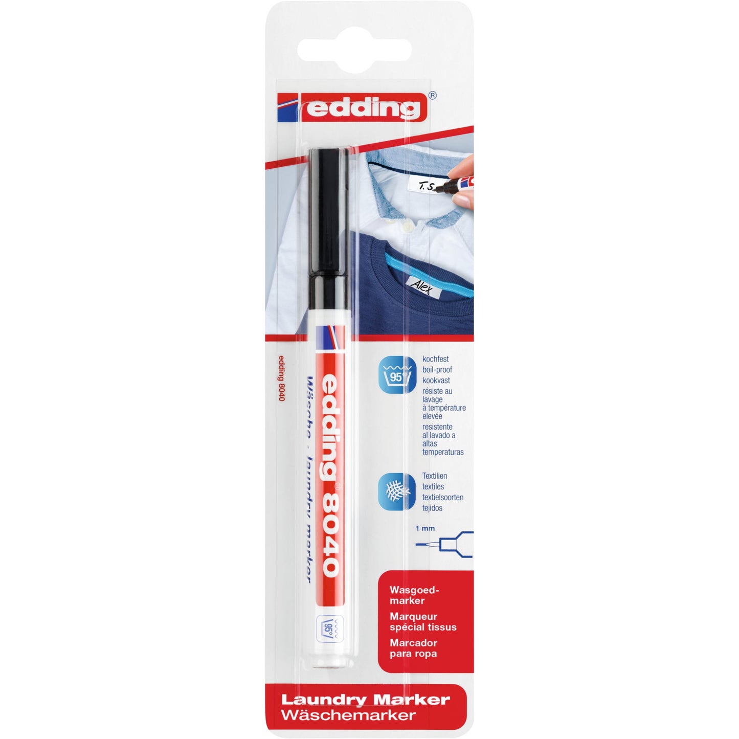 edding Textilmarker 8040 1mm schwarz Rundspitze