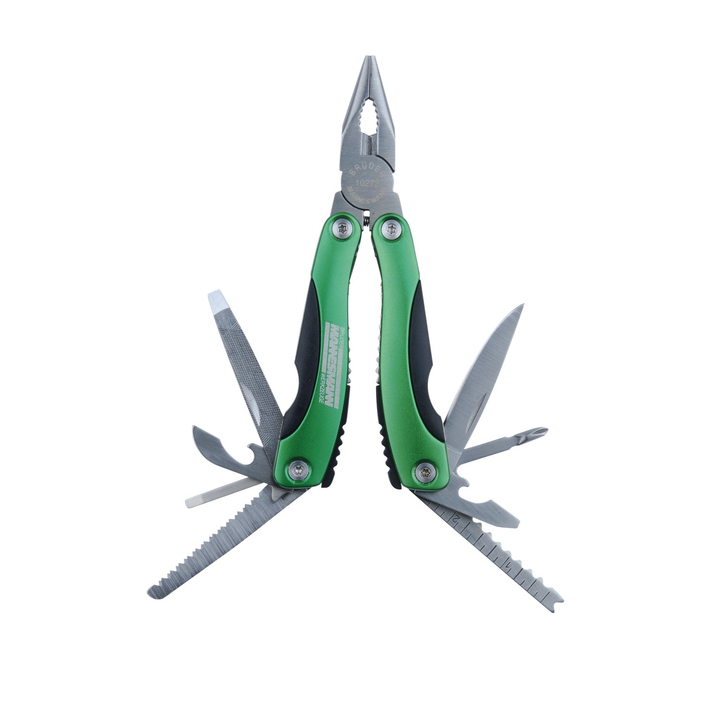 BRÜDER MANNESMANN Multitool 11 Funktionen inkl. Gürteltasche Stahl grün/schwarz
