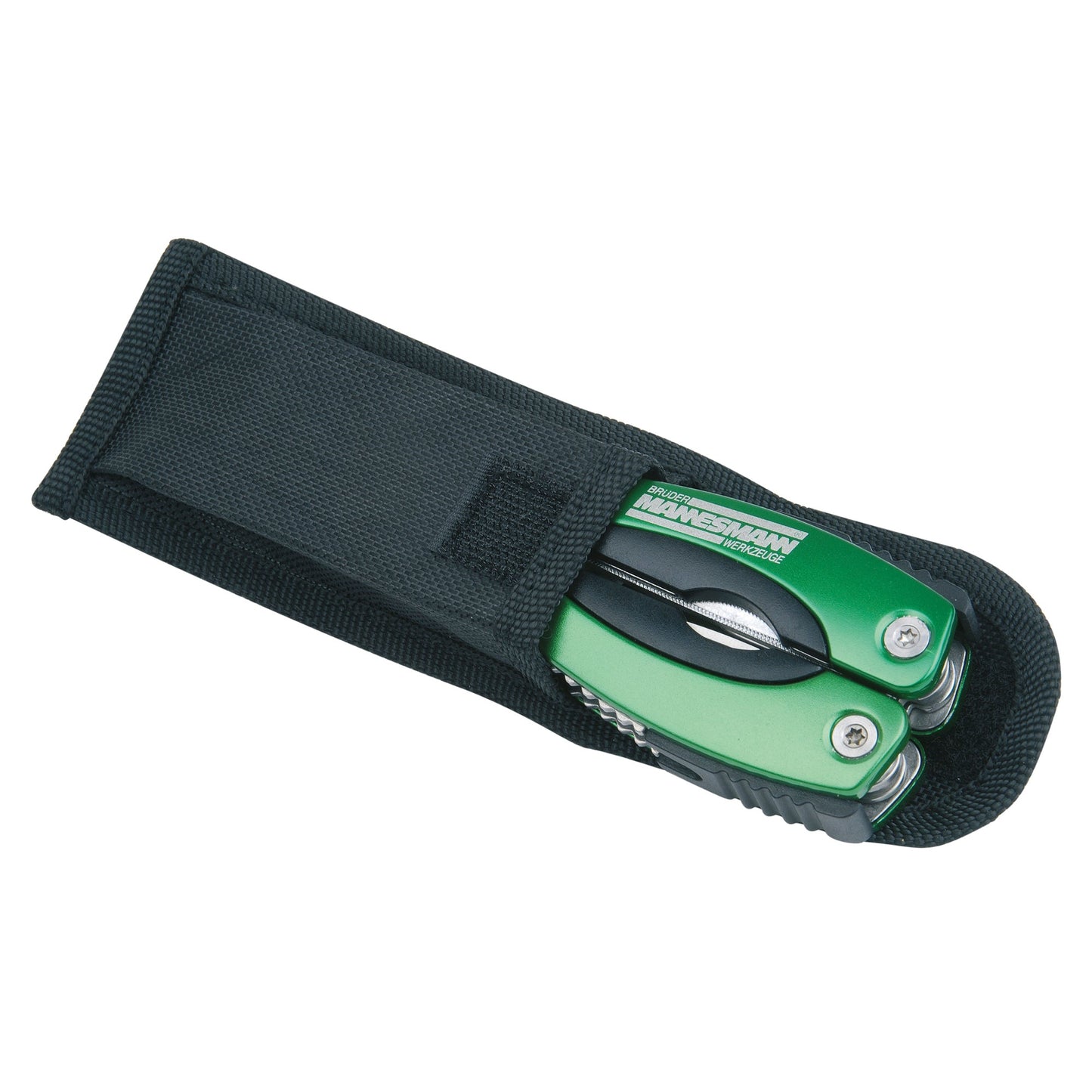 BRÜDER MANNESMANN Multitool 11 Funktionen inkl. Gürteltasche Stahl grün/schwarz