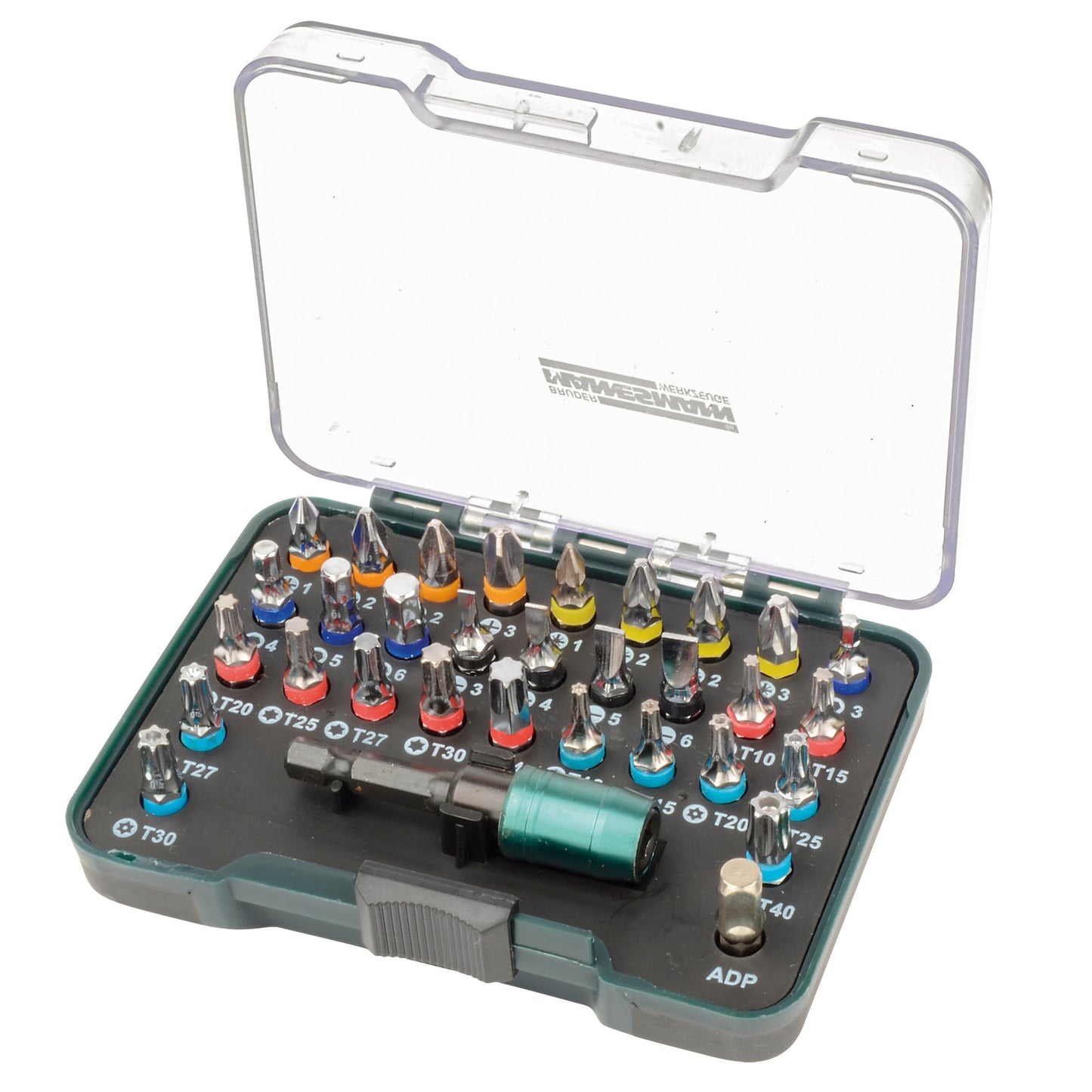 BRÜDER MANNESMANN Bit-Set 32 Teile mit Farbkodierung Chrom-Vanadium-Stahl