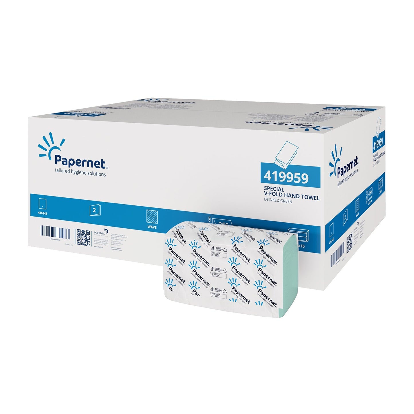 Papernet Papierhandtücher 23 x 24 cm (B x L) Deinktes Papier grün 15 x 266 Bl./Pack.