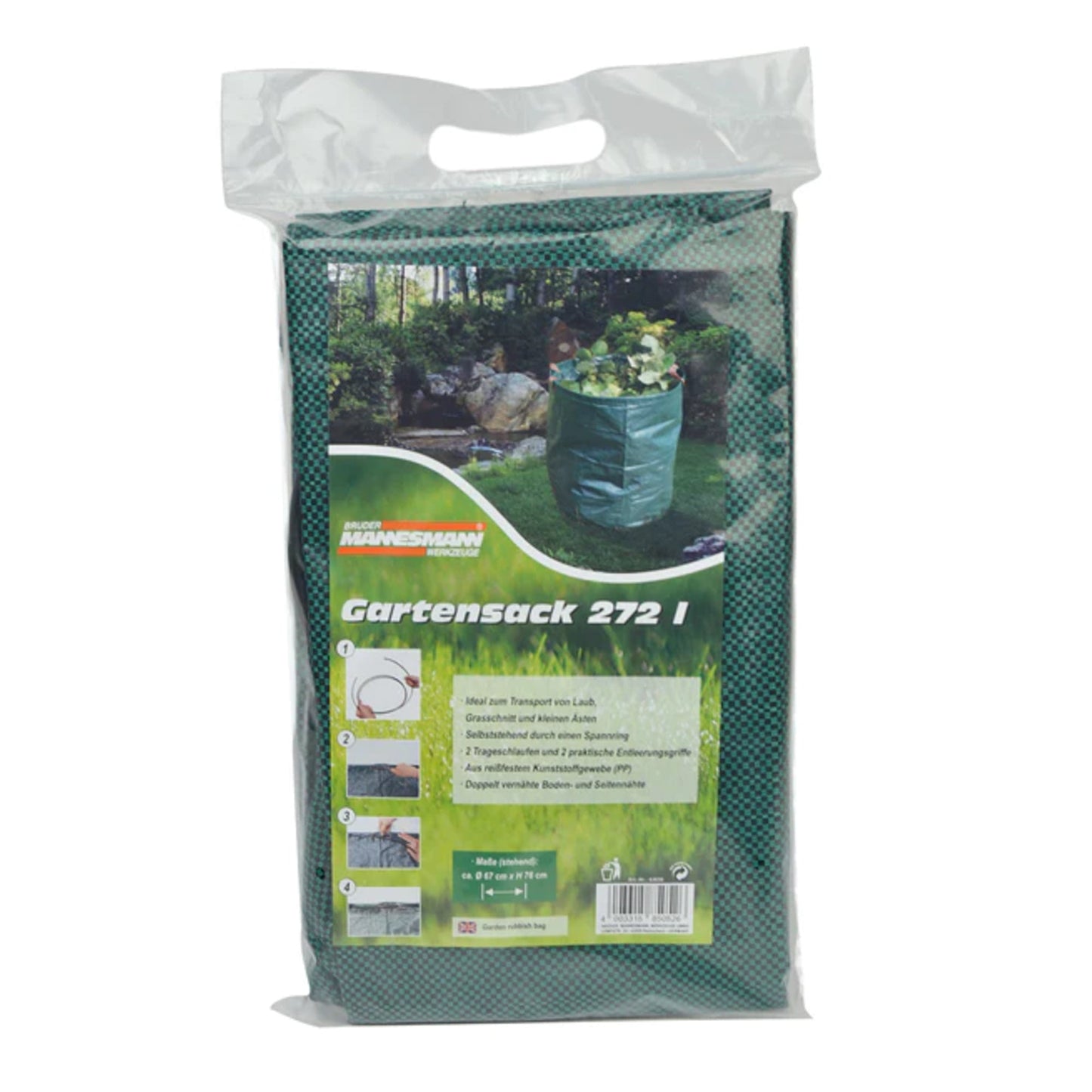 BRÜDER MANNESMANN Gartensack 272l Polypropylen grün