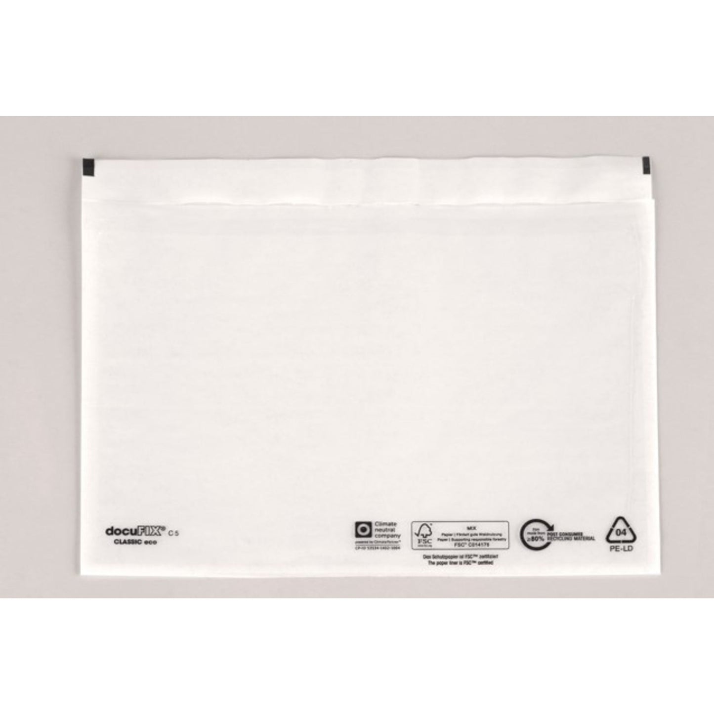 docuFIX® Dokumententasche classic eco DIN C5 Folie, 80 % recycelt transparent 500 St./Pack.