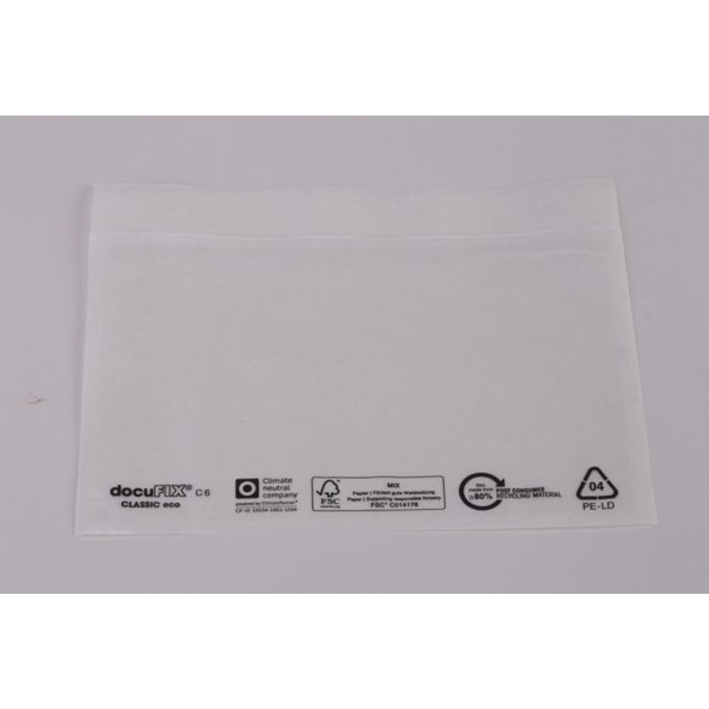 docuFIX® Dokumententasche classic eco DIN lang Folie, 80 % recycelt transparent 1.000 St./Pack.