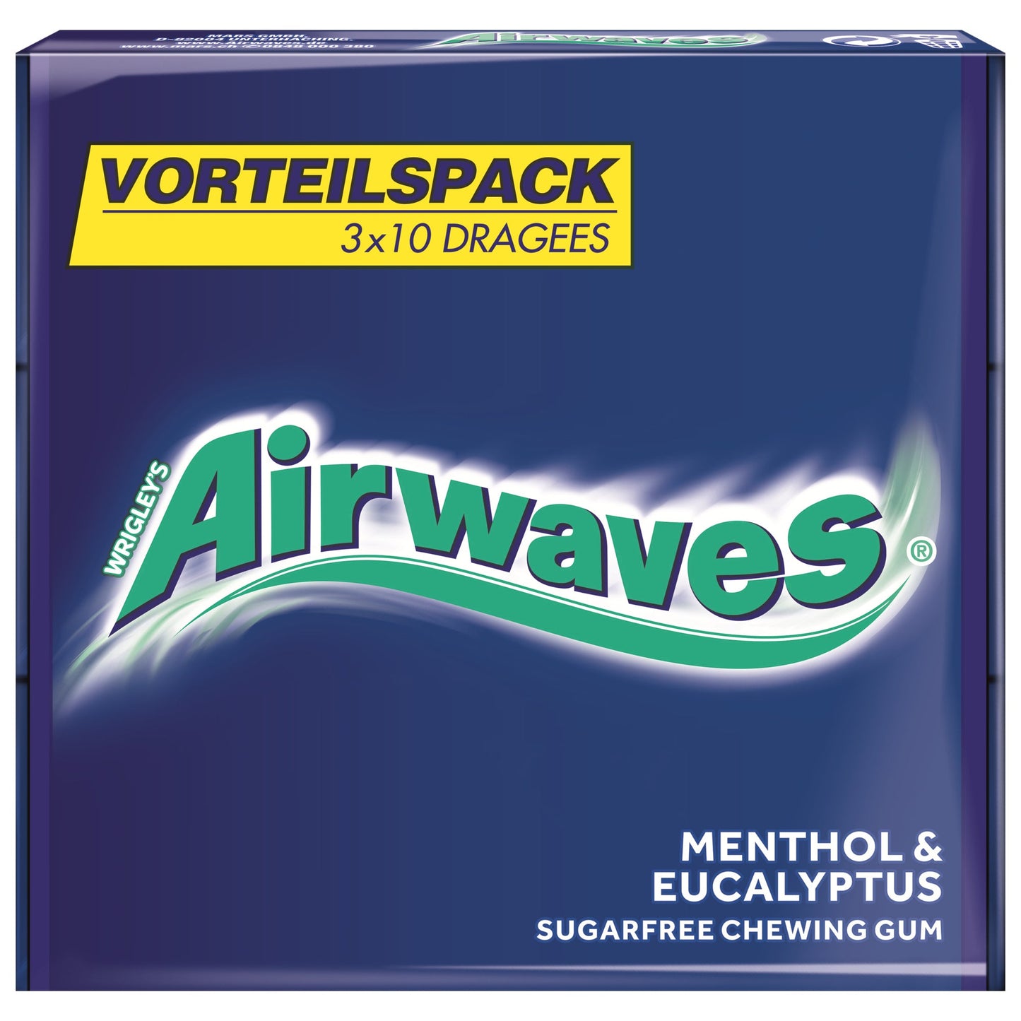 AIRWAVES® Kaugummi Menthol & Eukalyptus 3 x 10 St./Pack.