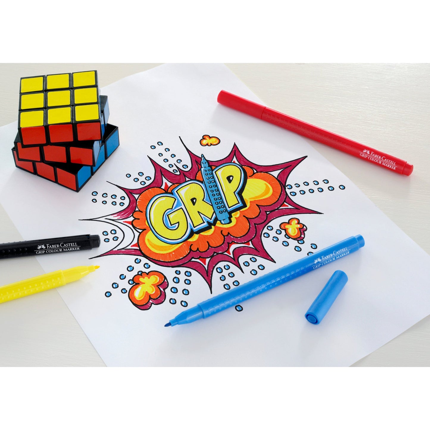 Faber-Castell Fasermaler GRIP COLOUR 3mm farbig sortiert auswaschbar 10 St./Pack.