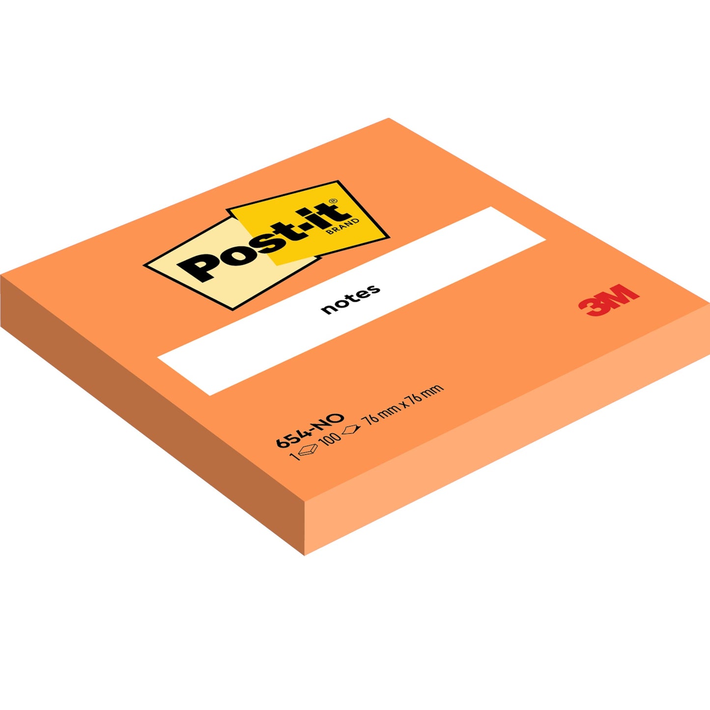 Post-it® Haftnotiz Notes neon 76 x 76 mm (B x H) vitalorange 100 Bl.