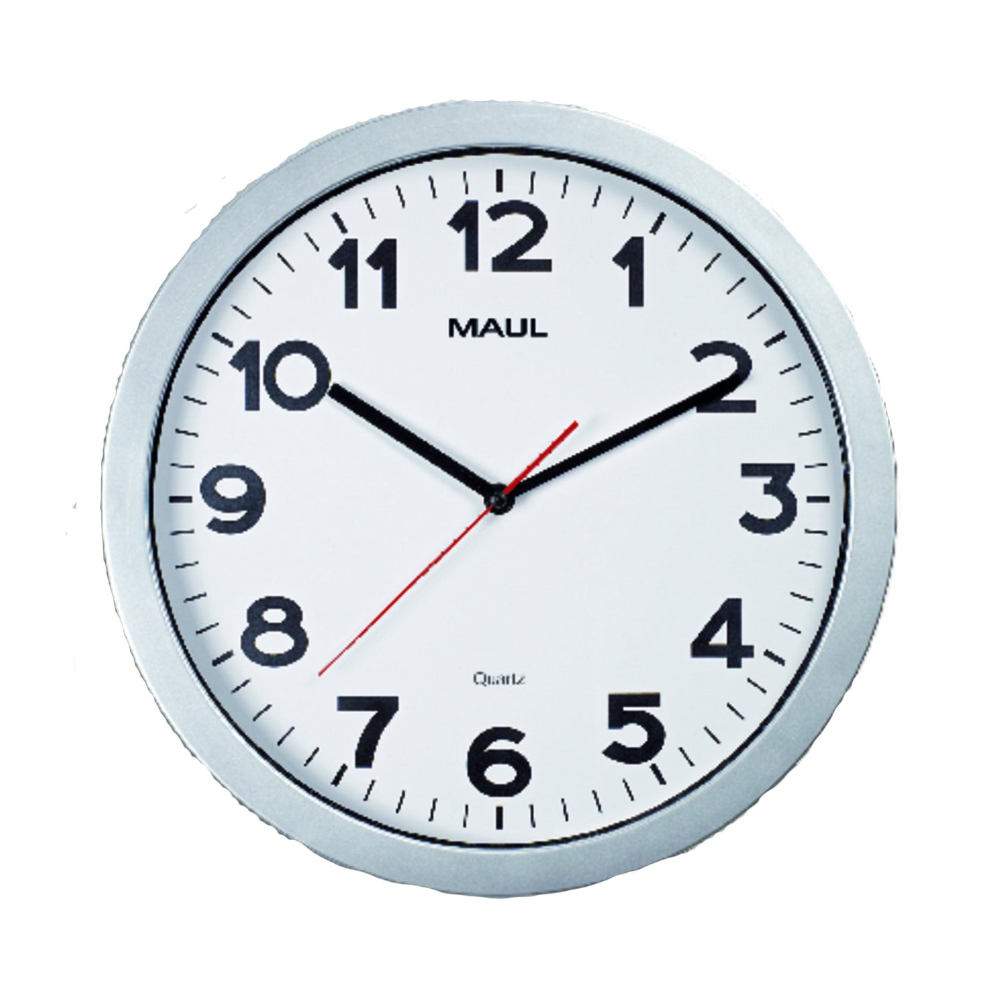 MAUL Wanduhr MAULstep 35 x 5 cmm (Ø x T) Kunststoff silber
