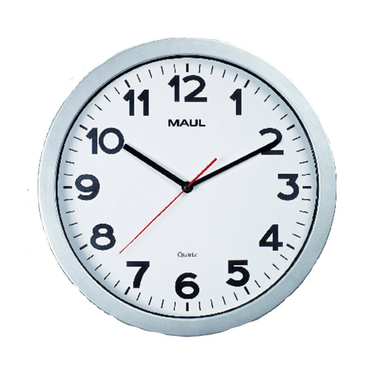MAUL Wanduhr MAULstep 35 x 5 cmm (Ø x T) Kunststoff silber