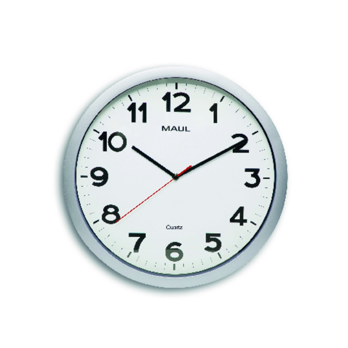 MAUL Wanduhr MAULstep 40 x 4,8 cm (Ø x T) Kunststoff silber