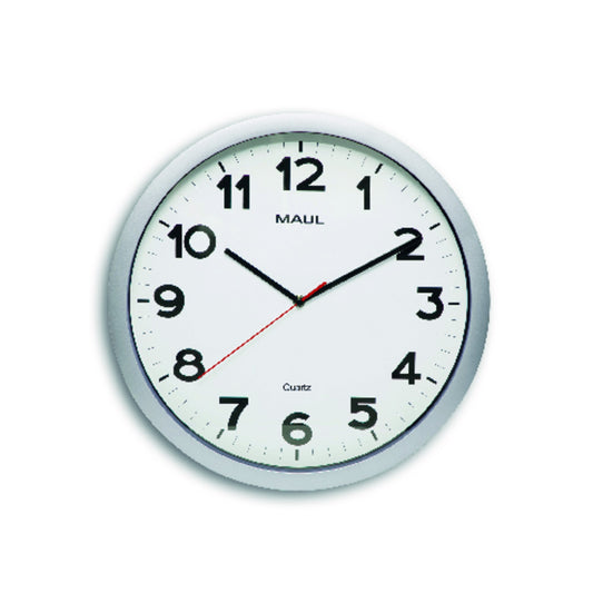 MAUL Wanduhr MAULstep 40 x 4,8 cm (Ø x T) Kunststoff silber