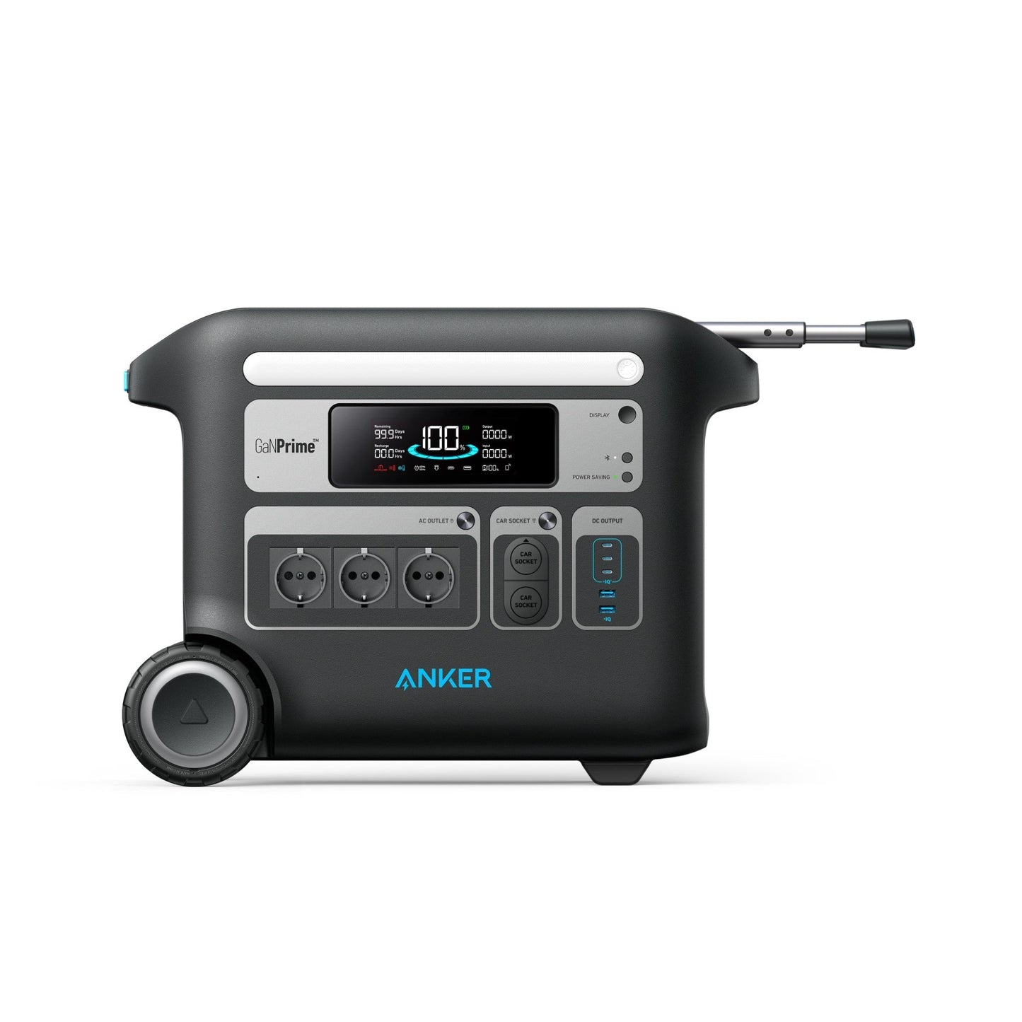 ANKER Powerstation PowerHouse 767 25 x 39,5 x 52,5 cm (B x H x T) Anschlussart: 3 x AC-Steckdosen, 2 x USB-A, 3 x USB-C, 2 x Autoanschluss Leistungsaufnahme: AC: 2.200 W, Solar: 1.000W gesamte Ausgangsleistung: 2.300W Akku LiFePO4 64.000 mAh