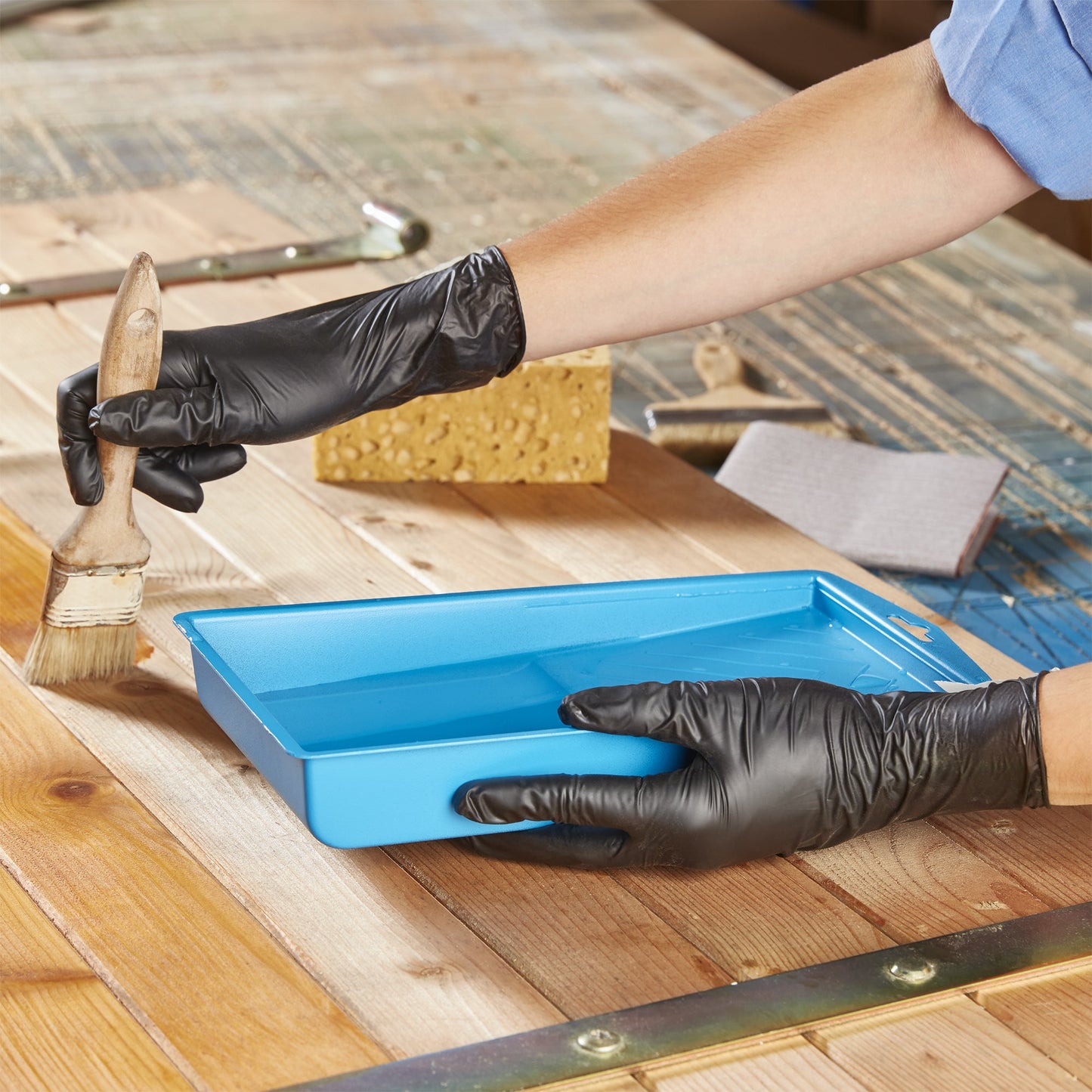 Spontex Einweghandschuhe Extra Black 8 VinylSTRAPAZIERFÄHIG schwarz 100 St./Pack.