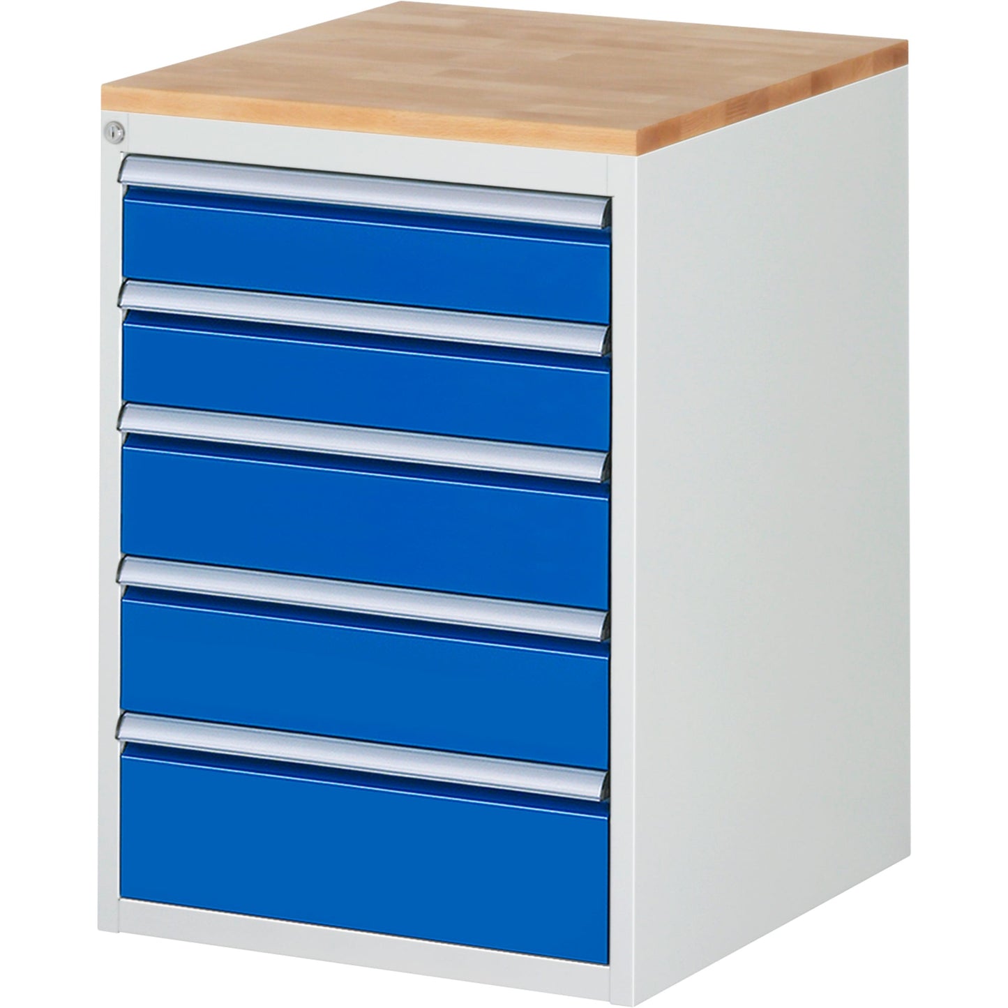 RAU Schubladenschrank 7000 580 x 825 x 650 mm (B x H x T) 7 Schubladen Farbe der Front: enzianblau Farbe des Korpus: lichtgrau