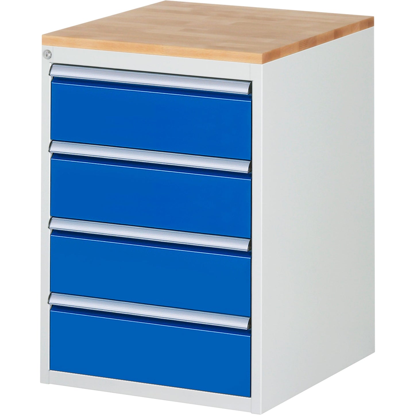 RAU Schubladenschrank 7000 580 x 825 x 650 mm (B x H x T) 4 Schubladen Farbe der Front: enzianblau Farbe des Korpus: lichtgrau