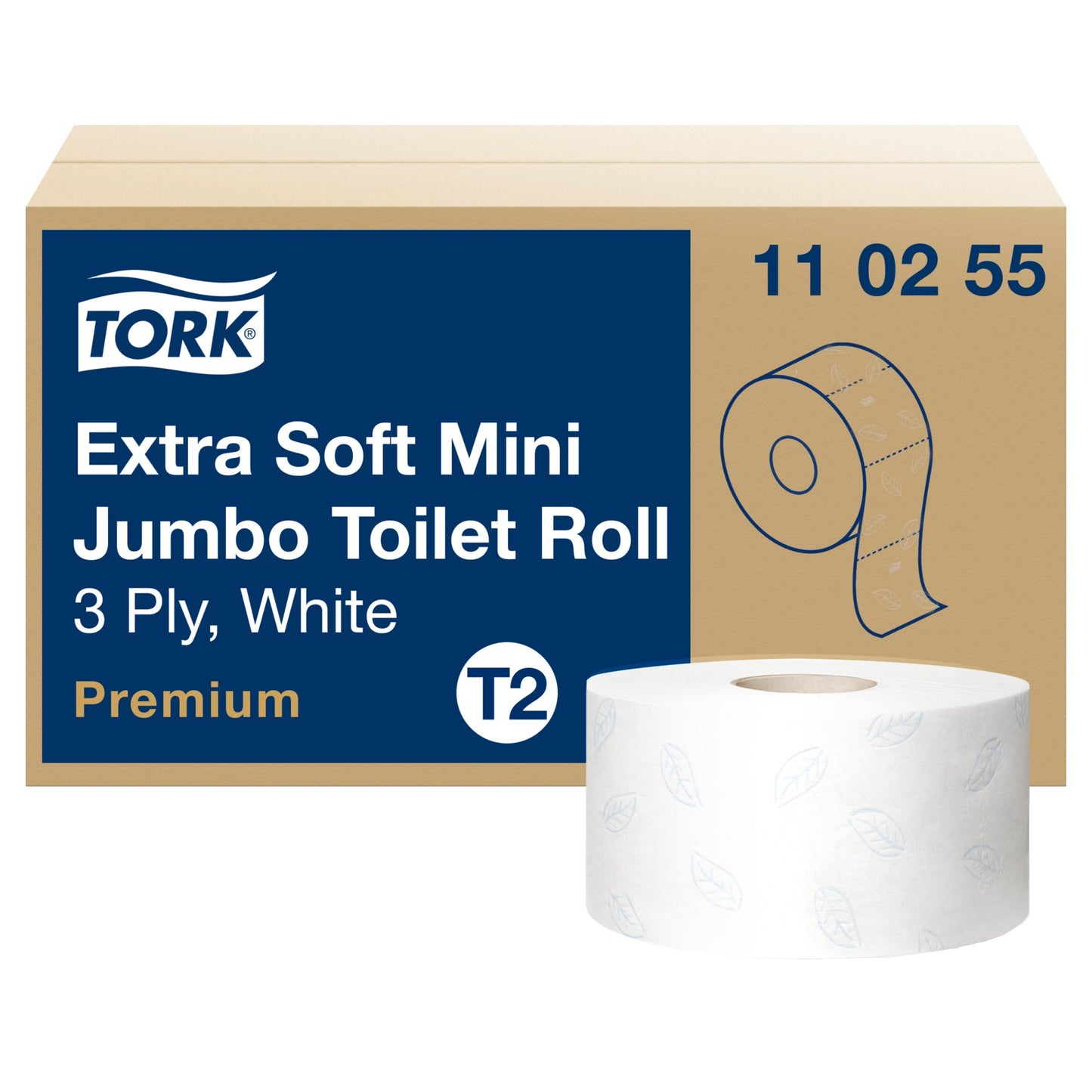 Tork Toilettenpapier Mini Premium 3-lagig weiß 600 Bl./Rl. 12 Rl./Pack.