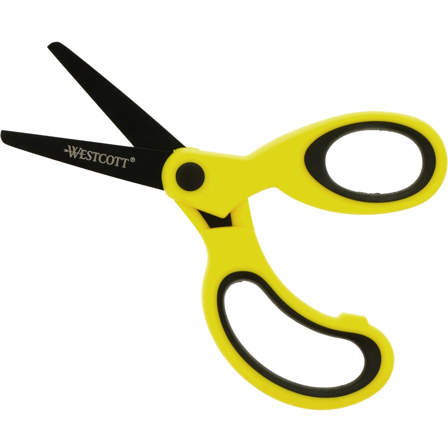 Westcott Bastelschere NEON Colour Kids 130mm inkl. transparente Klingenhülle Stahl gelb