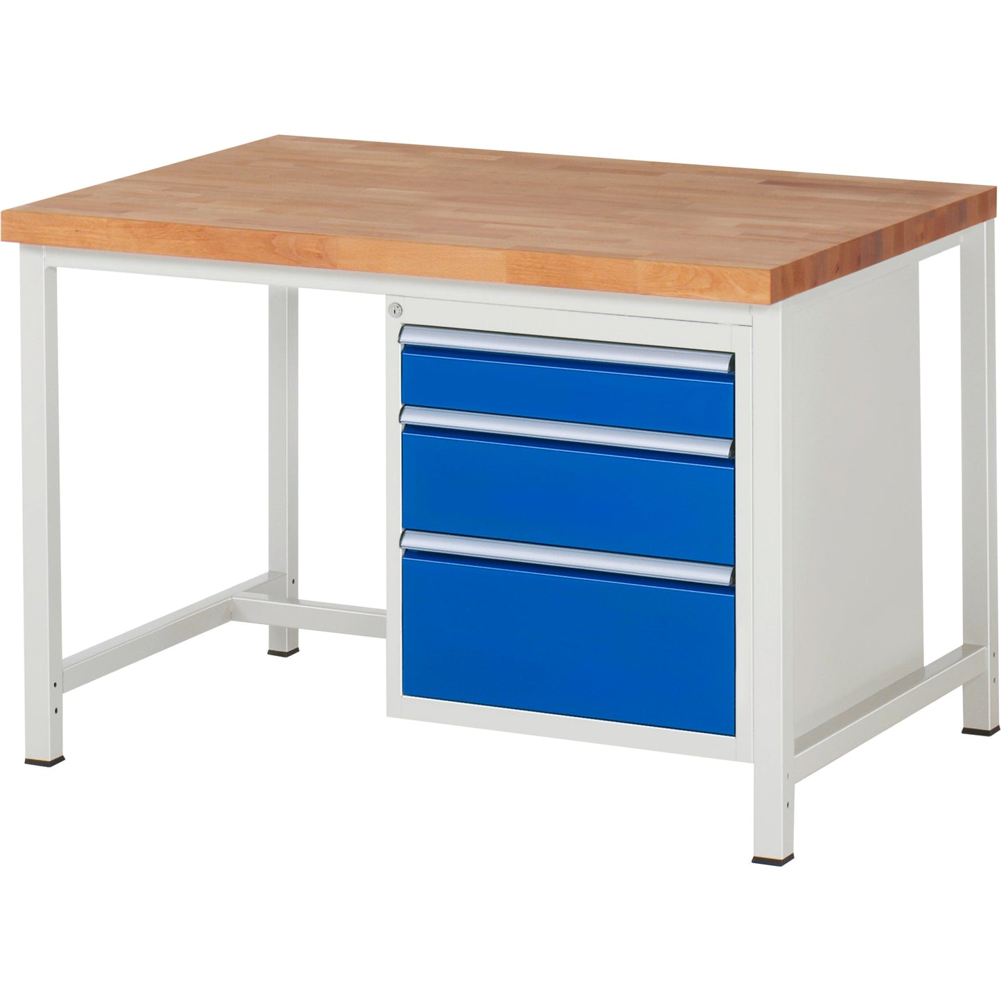 RAU Werkbank 8000 1.250 x 840-1.040 x 900 mm (B x H x T) enzianblau lichtgrau
