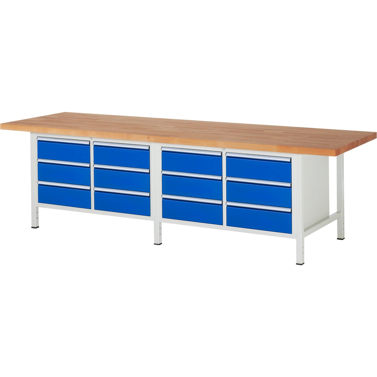 RAU Werkbank 8000 3.000 x 840-1.040 x 900 mm (B x H x T) enzianblau lichtgrau
