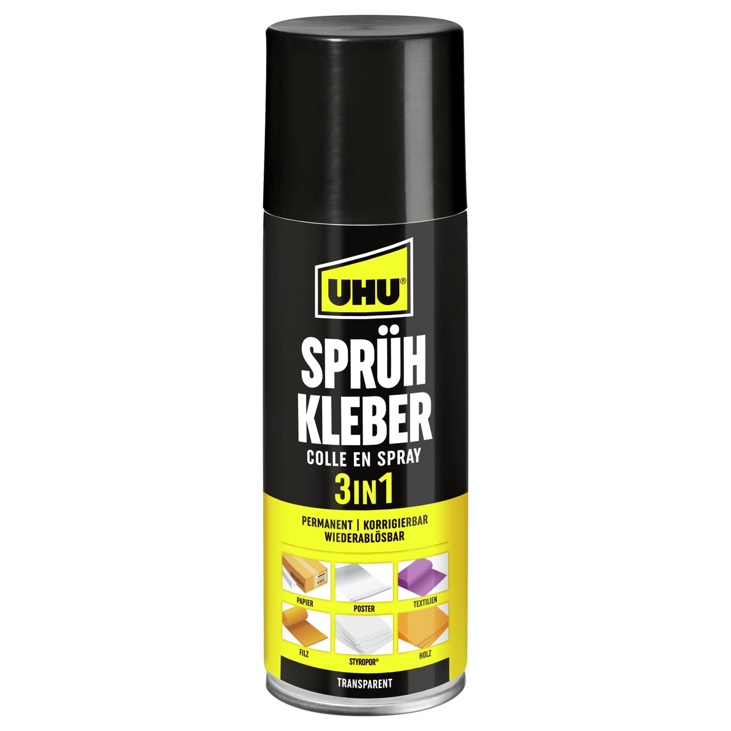 UHU® Sprühkleber 3 in 1 mit Lösungsmittel wieder ablösbar 200ml