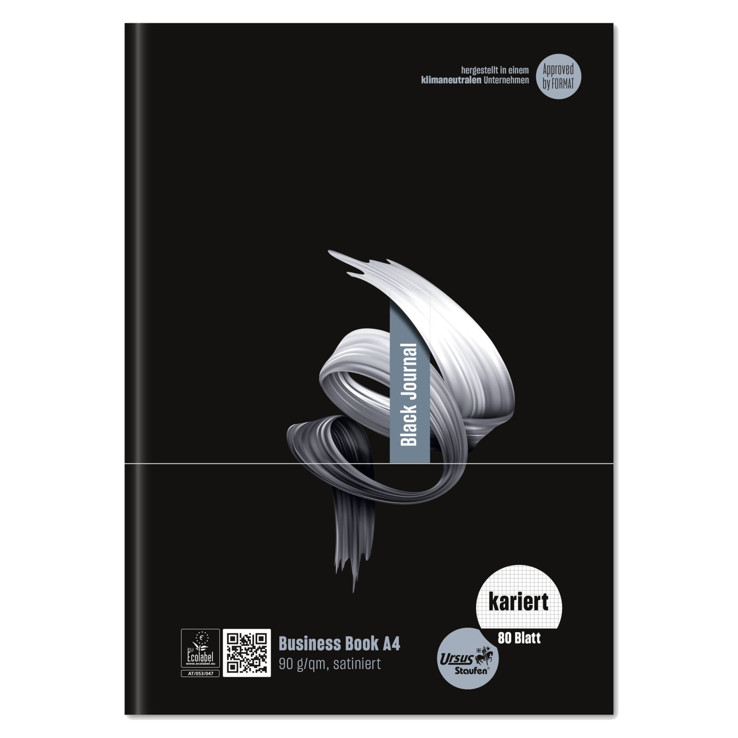 Ursus® Geschäftsbuch Black Jornale DIN A4 kariert schwarz 80 Bl.