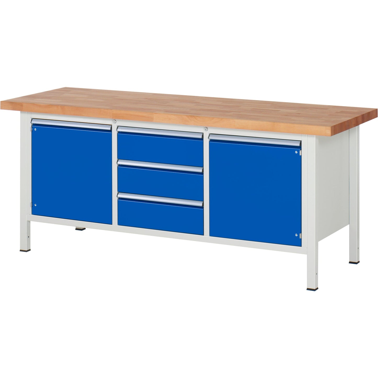 RAU Werkbank 8000 2.000 x 840-1.040 x 700 mm (B x H x T) enzianblau lichtgrau