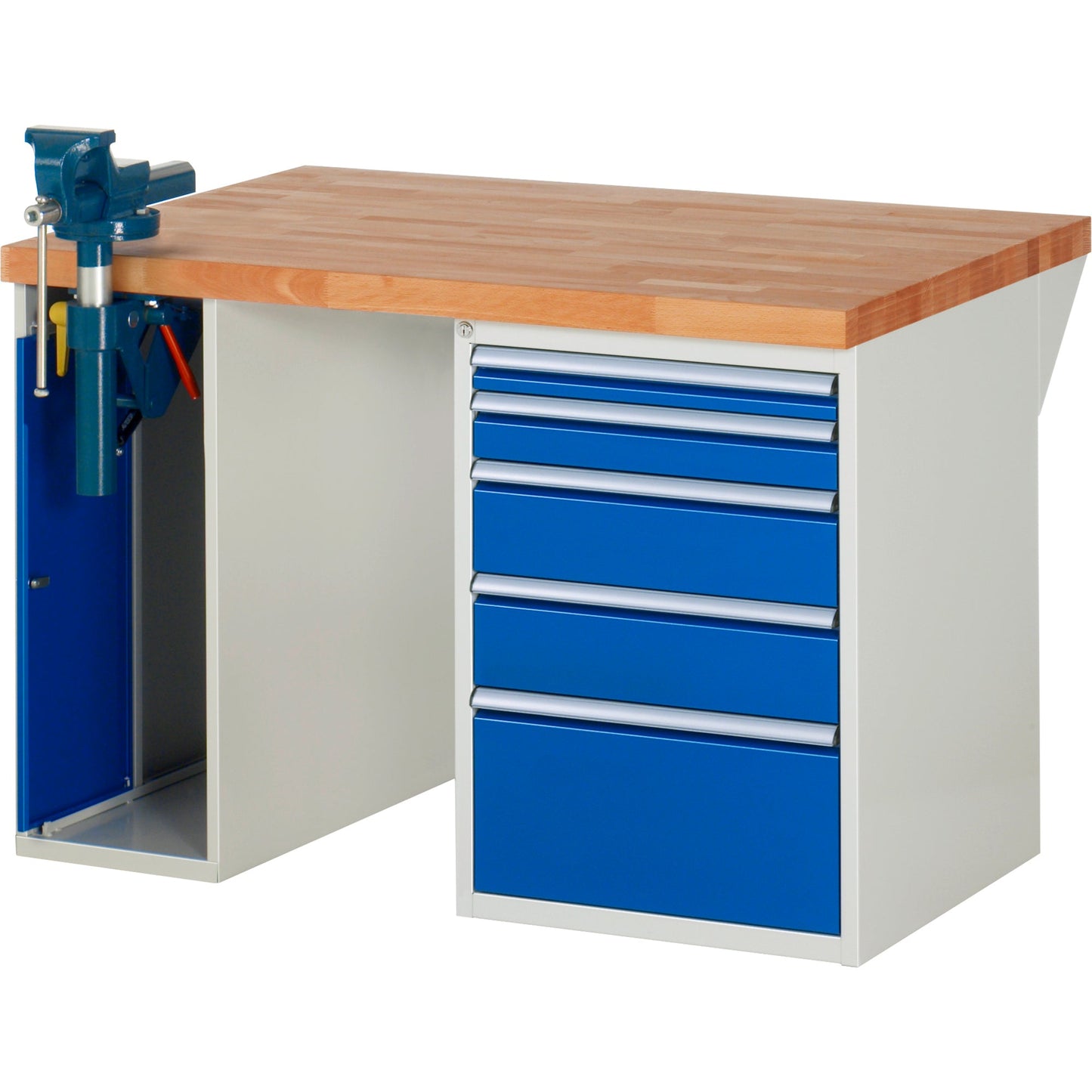 RAU Werkbank 7000 1.250 x 890 x 900 mm (B x H x T) enzianblau lichtgrau