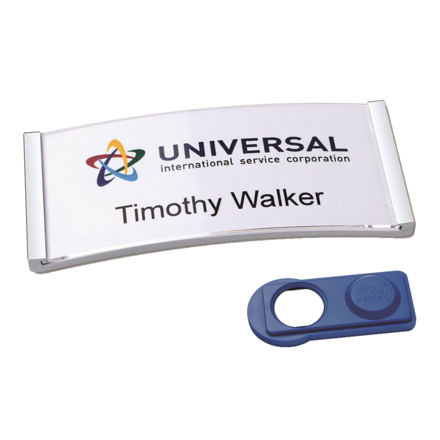 badgepoint® Namensschild polar® classic 65 x 30 mm (B x H) inkl. 2 Bogen (36 Namenskarten) Papier A4 weiß Magnet edelstahl 10 St./Pack.