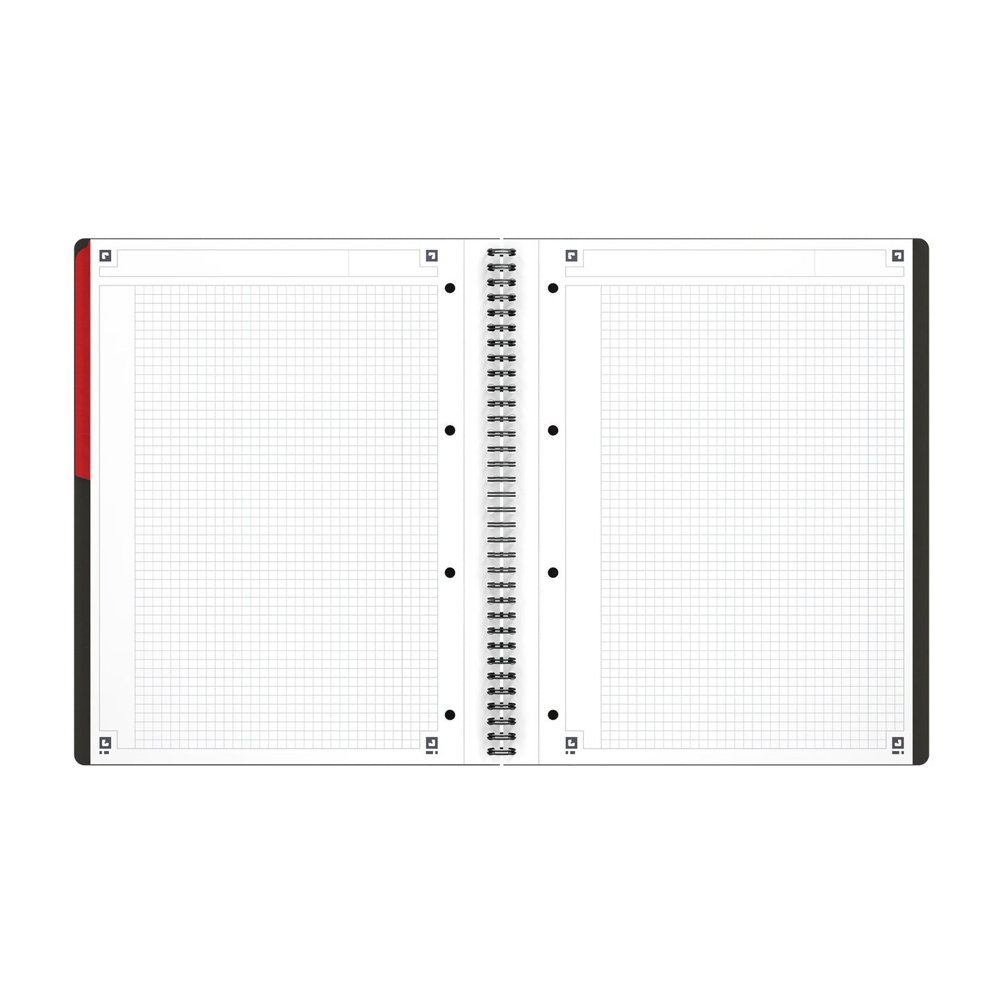 Oxford Collegeblock International Activebook DIN A4+ kariert Polypropylen grau/orange/rot 80 Bl.