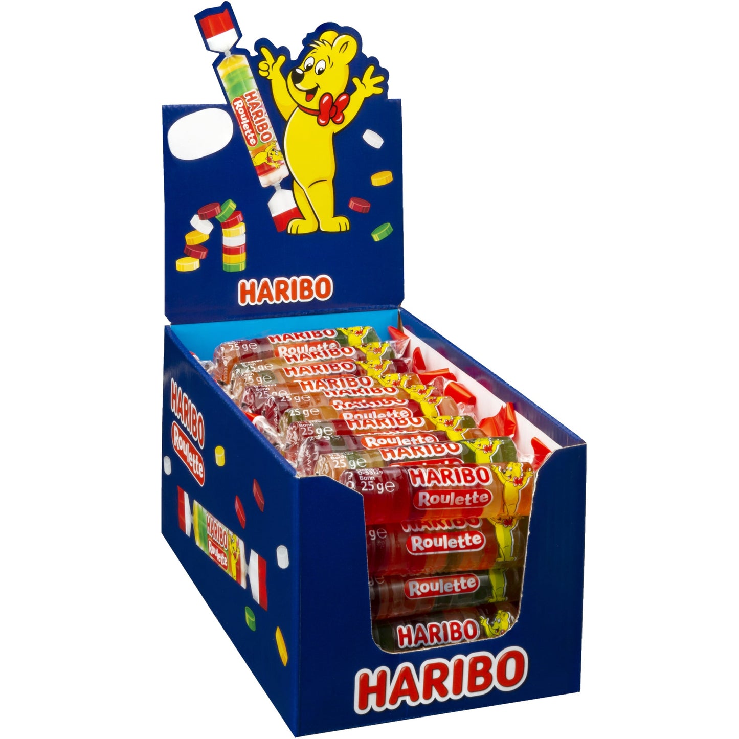 HARIBO Fruchtgummi Roulette Rolle 50 x 25 g/Pack.