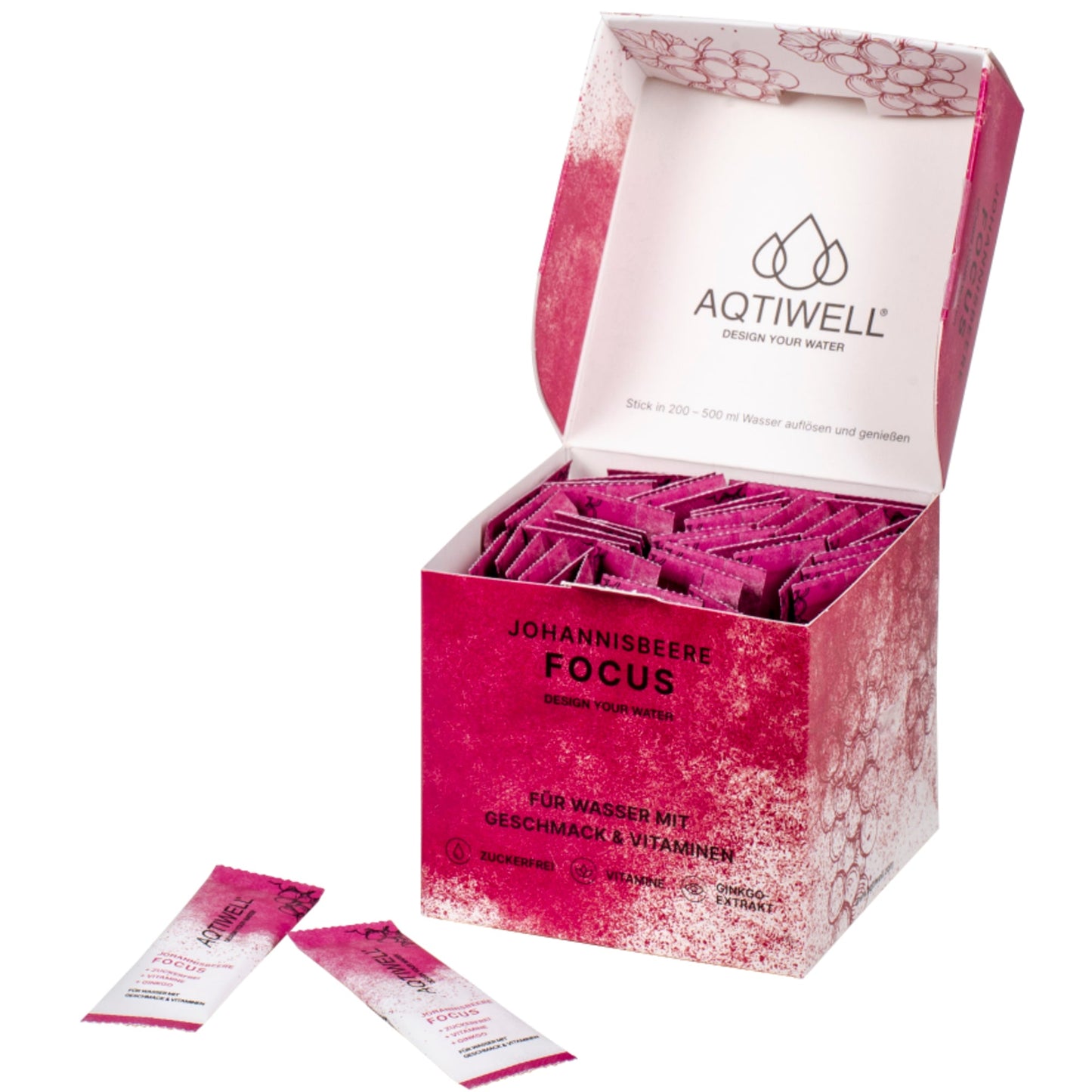 Aqtiwell® Getränkepulver FOCUS Johannisbeere 50 x 2 g/Pack.