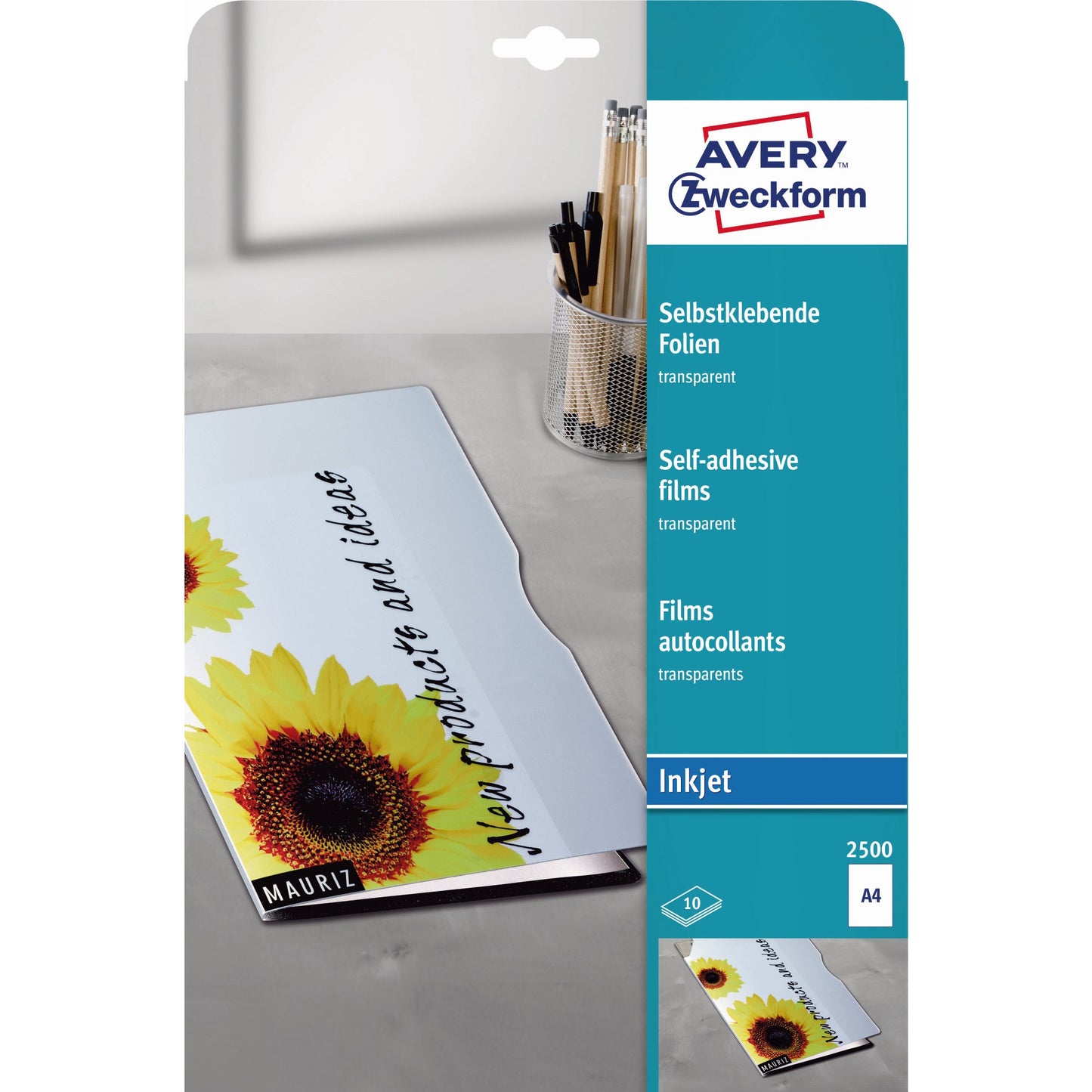 Avery Zweckform Inkjetfolie DIN A4 170µm Polyester 10 Folien/Pack.