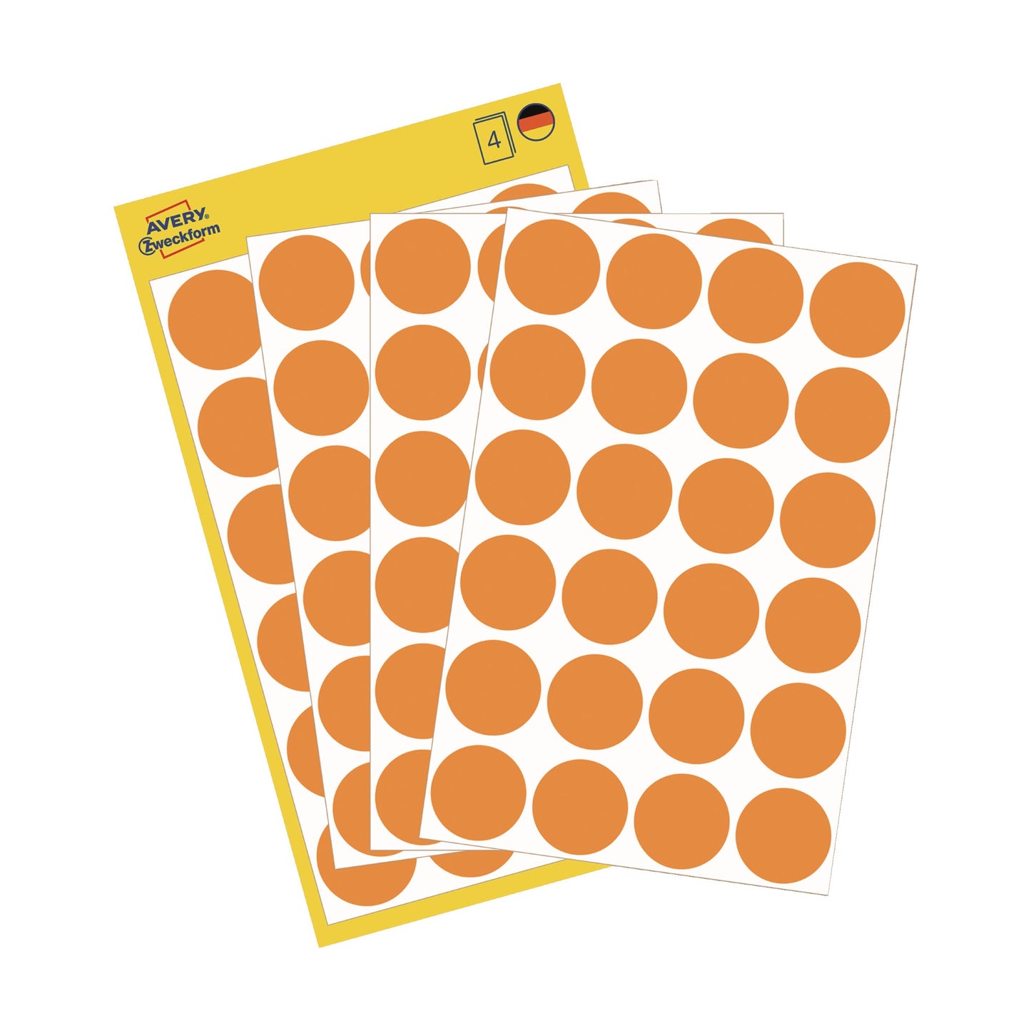Avery Zweckform Markierungspunkt 18mm Papier leuchtorange 96 Etik./Pack.