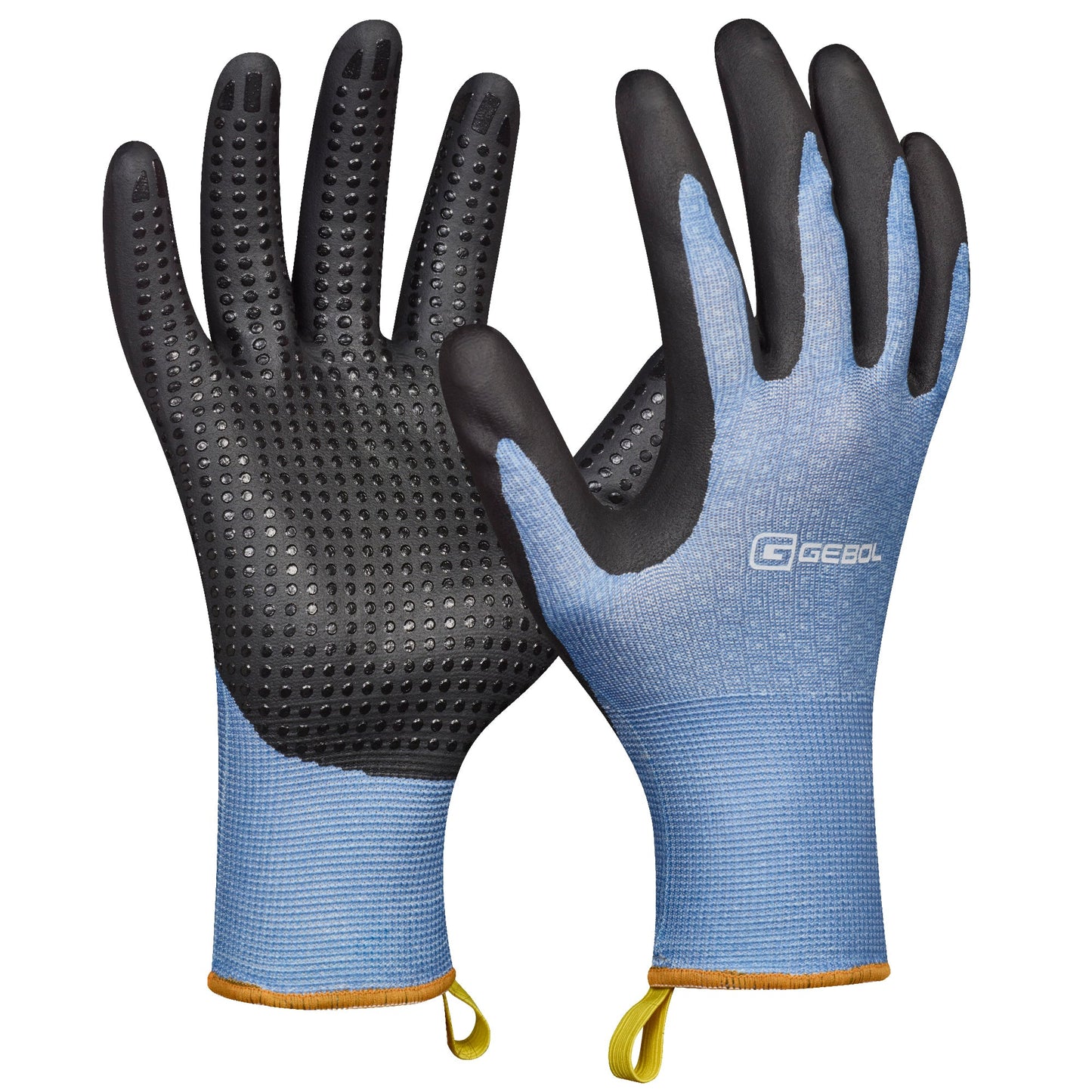 GEBOL Arbeitshandschuhe CROCUS 11 II 100 % Polyester schwarz/blau