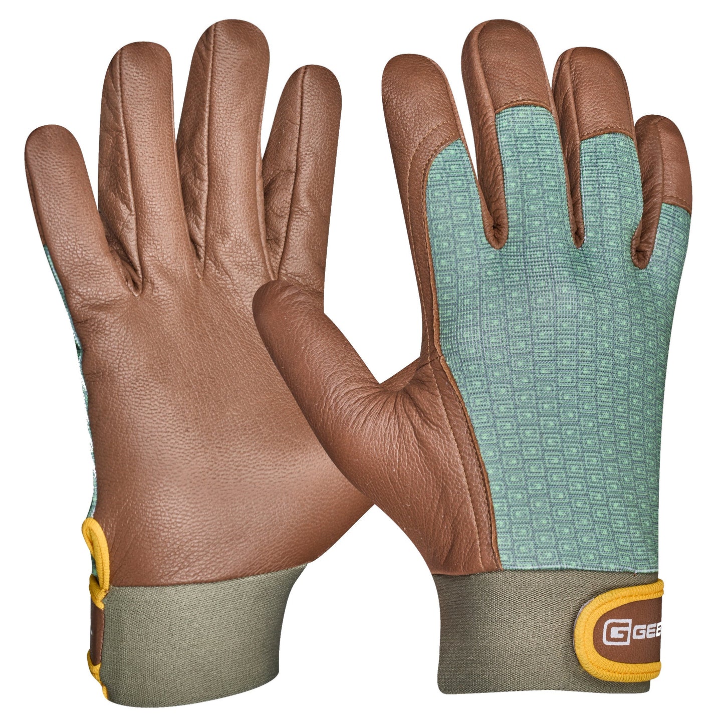 GEBOL Arbeitshandschuhe VITIS 8 II 97 % Polyester, 3 % Elasthan braun/grün