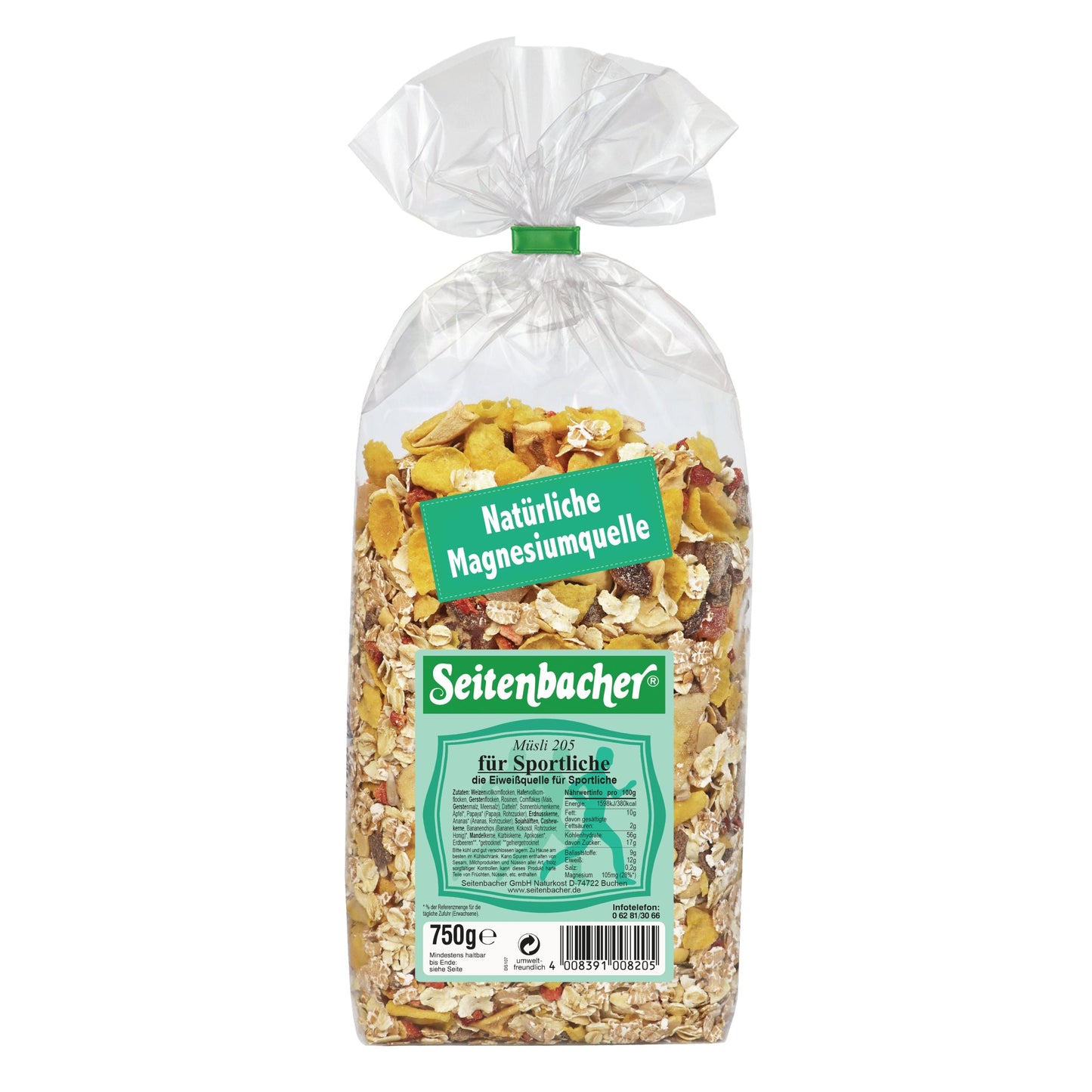 Seitenbacher Müsli Für Sportliche 205 Vollkornflockenmischung 750 g/Pack.