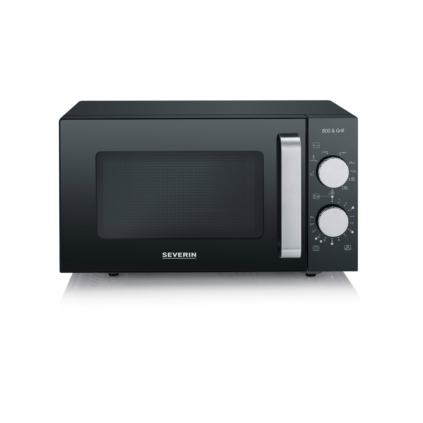 SEVERIN Mikrowelle MW 7762 46,2 x 27 x 39,5 cm (B x H x T) 20l 800W Einschubrost Stahlblech/ABS Kunststoff/Glas
