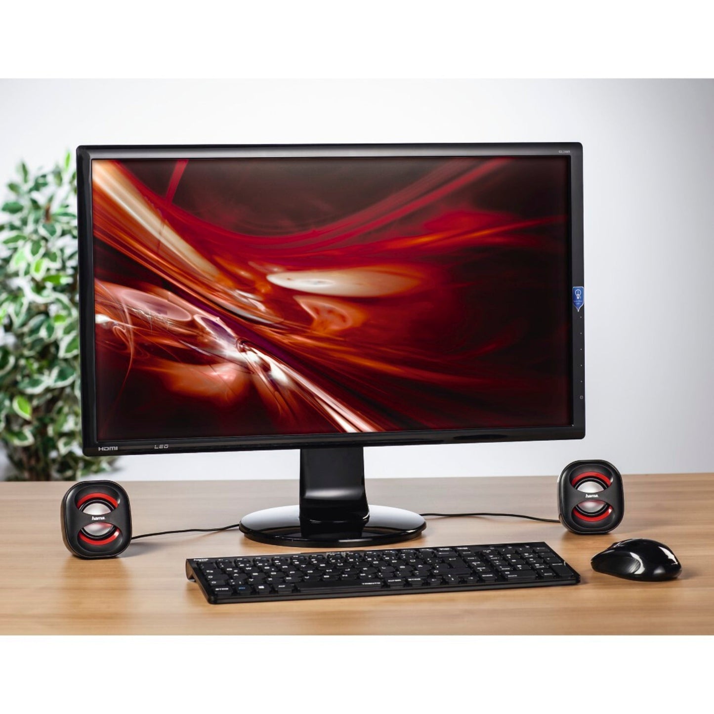 Hama Lautsprecher Sonic Mobil 183 7,2 x 8,2 x 7,5 cm (B x H x T) Stereo USB schwarz/rot 2 St./Pack.