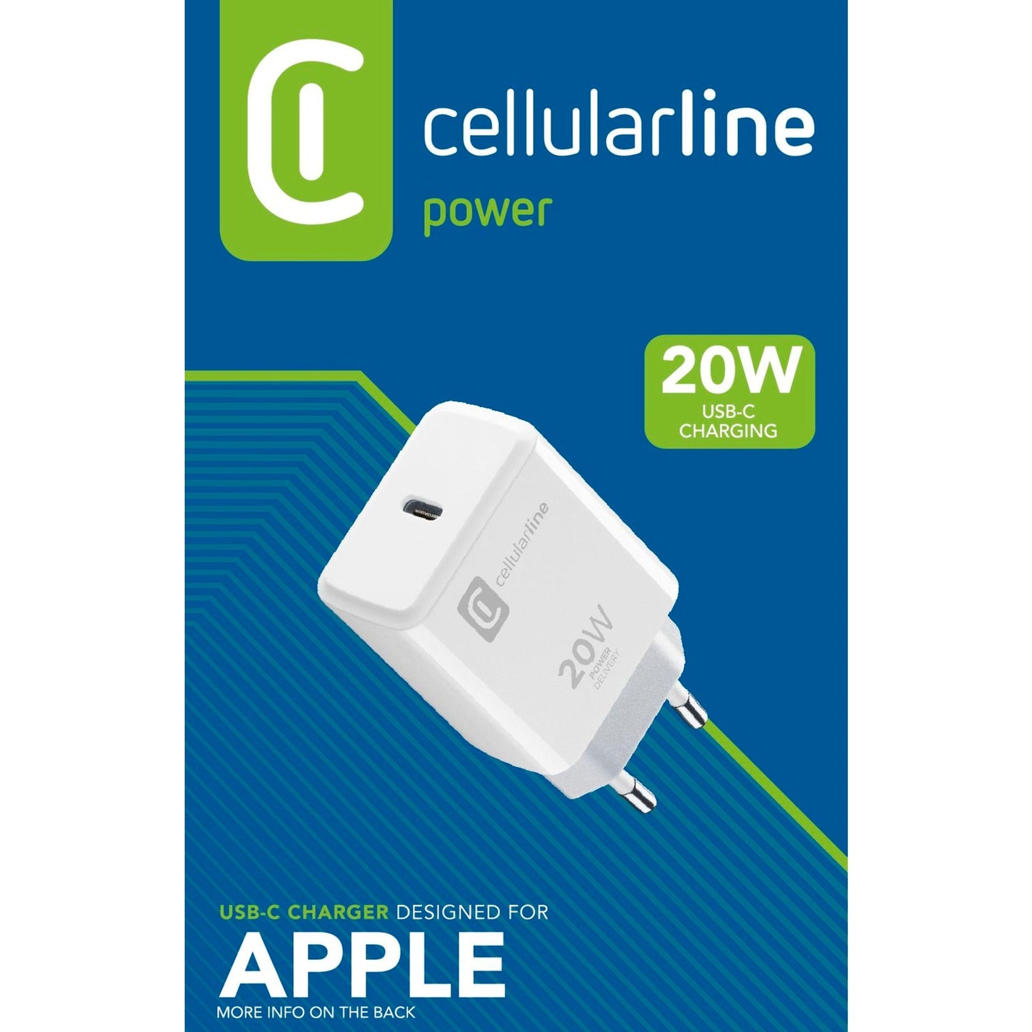 cellularline Ladegerät Kommunikationstechnik USB-C CHARGER 20W ab Apple iPhone 8 weiß