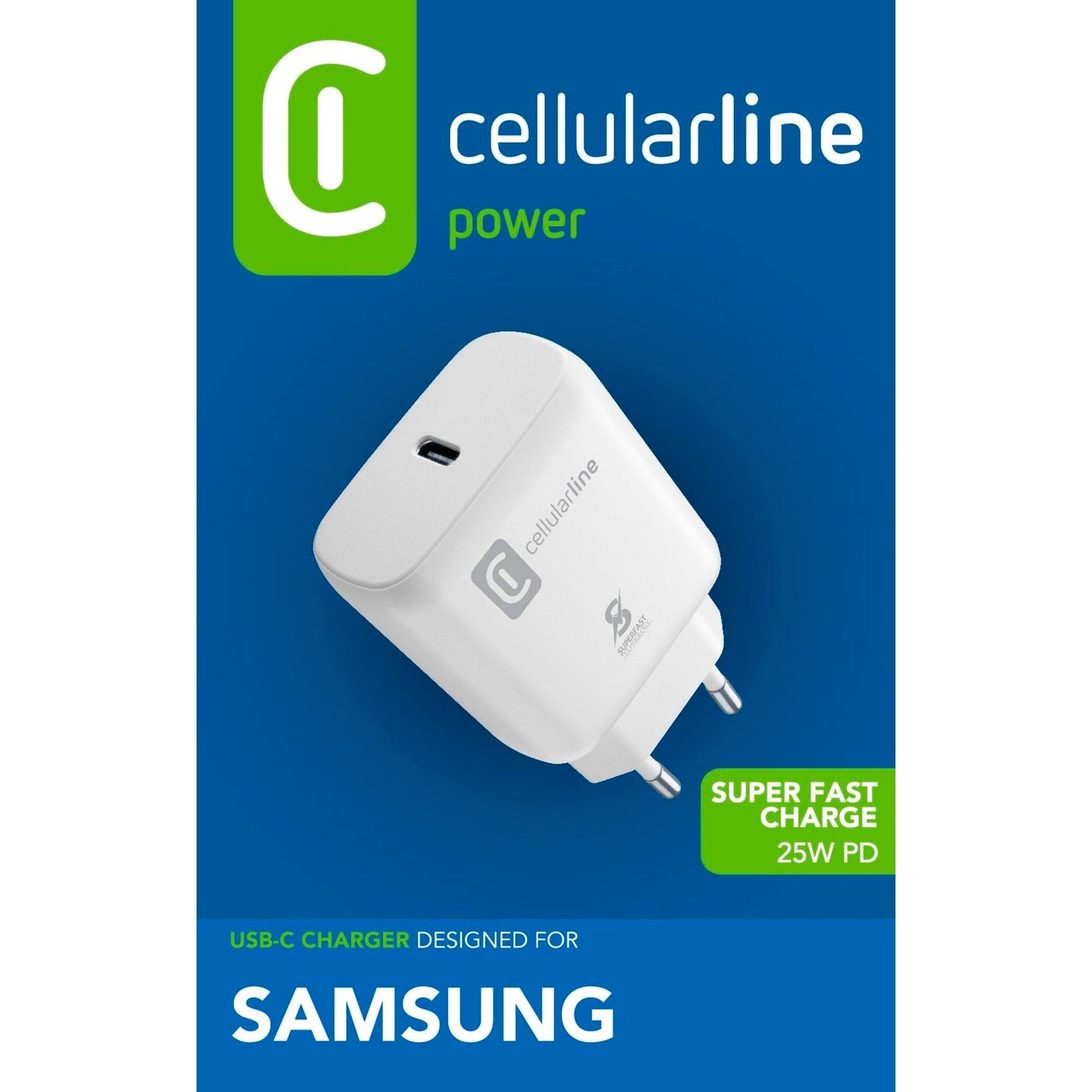 cellularline Ladegerät Kommunikationstechnik SUPER FAST CHARGER PD 25W Samsung Galaxy S22+, S22 Ultra, S7-, S8 weiß