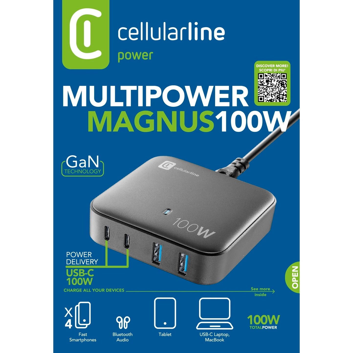 cellularline Ladegerät Kommunikationstechnik Multipower Magnus schwarz