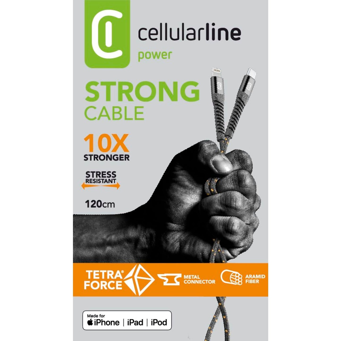 cellularline USB-Kabel Tetra Force 1,2m schwarz