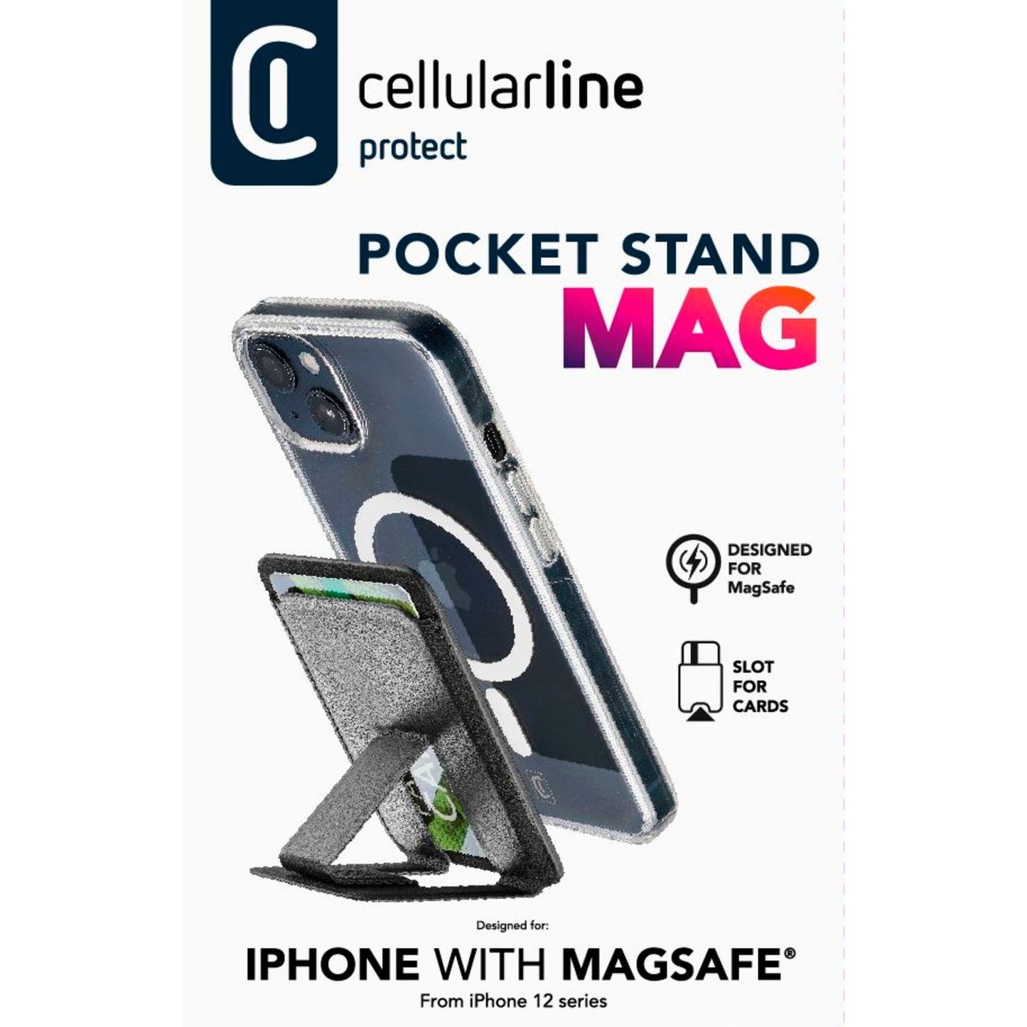 cellularline Kartenhalter POCKET STAND MAG Kunstleder schwarz