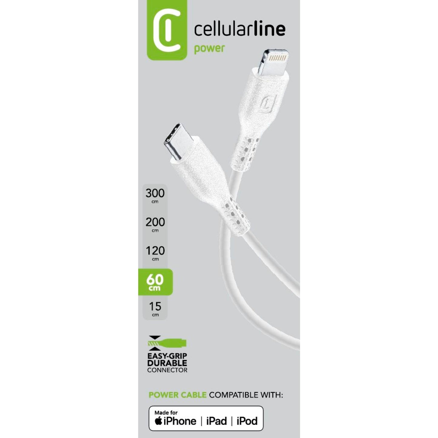 cellularline USB-Kabel Power Cable 0,6m weiß