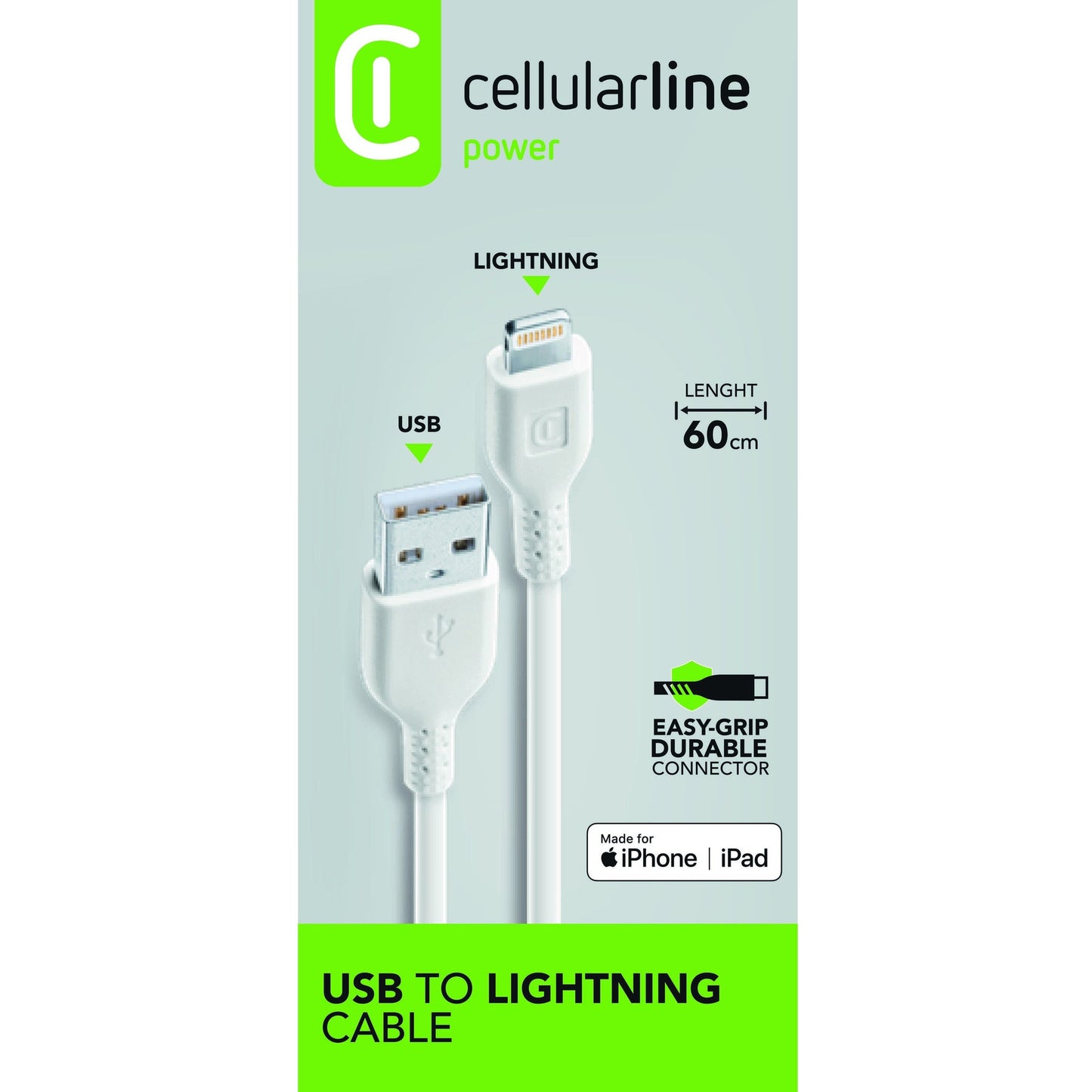 cellularline USB-Kabel Power Cable 0,6m weiß
