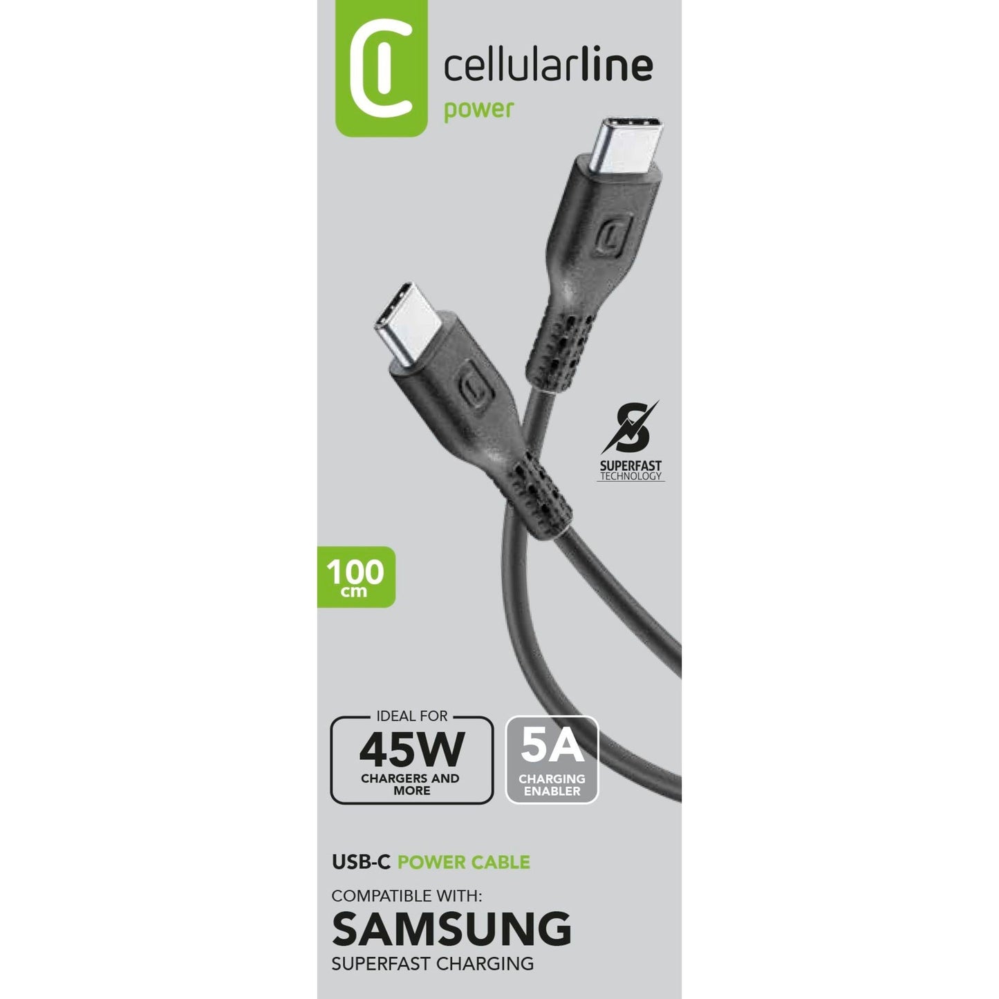 cellularline USB-Kabel Power 1,2m schwarz