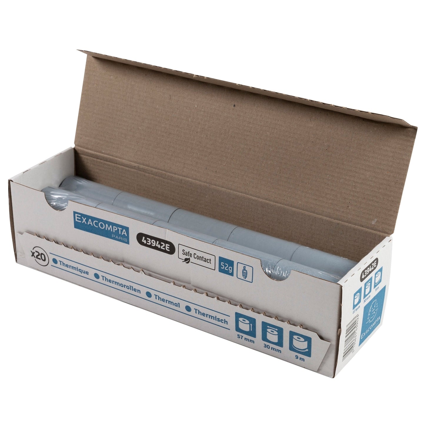 Exacompta Thermokassenrolle Safe Contact 57 mm x 9 m (B x L) 30mm BPA-frei phenolfrei 20 St./Pack.