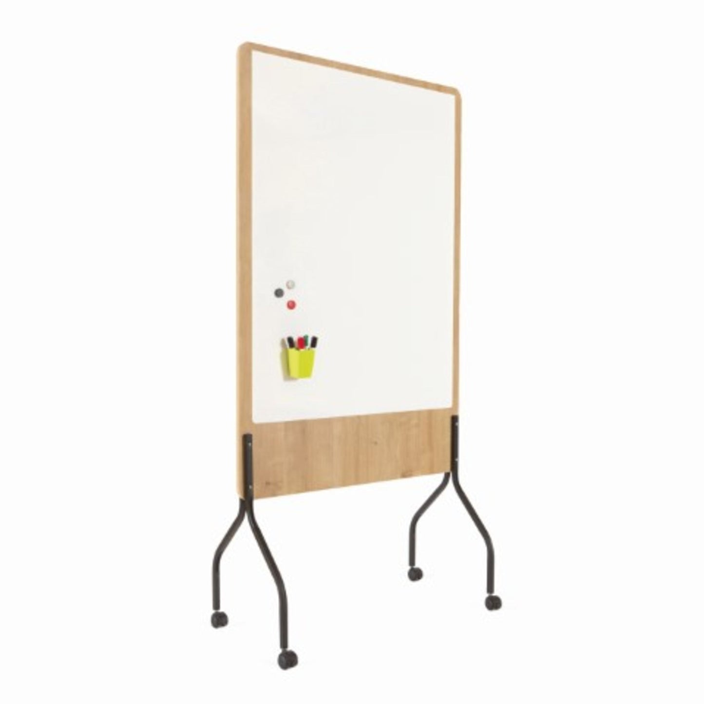 rocada Moderationstafel mobil Natural Maße der Oberfläche: 100 x 150 cm (B x H) nicht höhenverstellbar Stahl, Melamin weiß