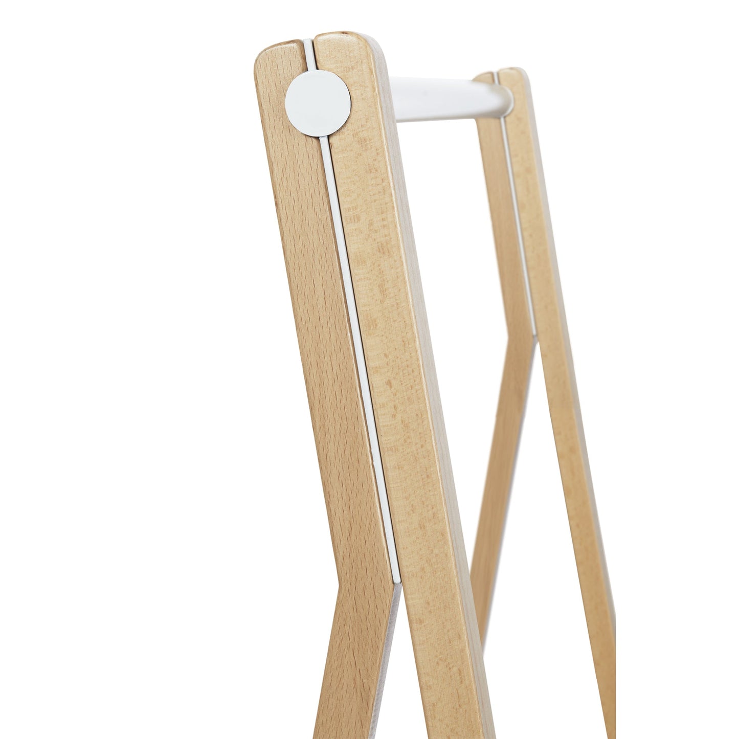 ALBA Garderobenständer PMSLEEK 94 x 149 x 47 cm (B x H x T) Stahl, epoxylackiert/Holz/MDF/Kunststoff, 100 % recycelbar buche/weiß
