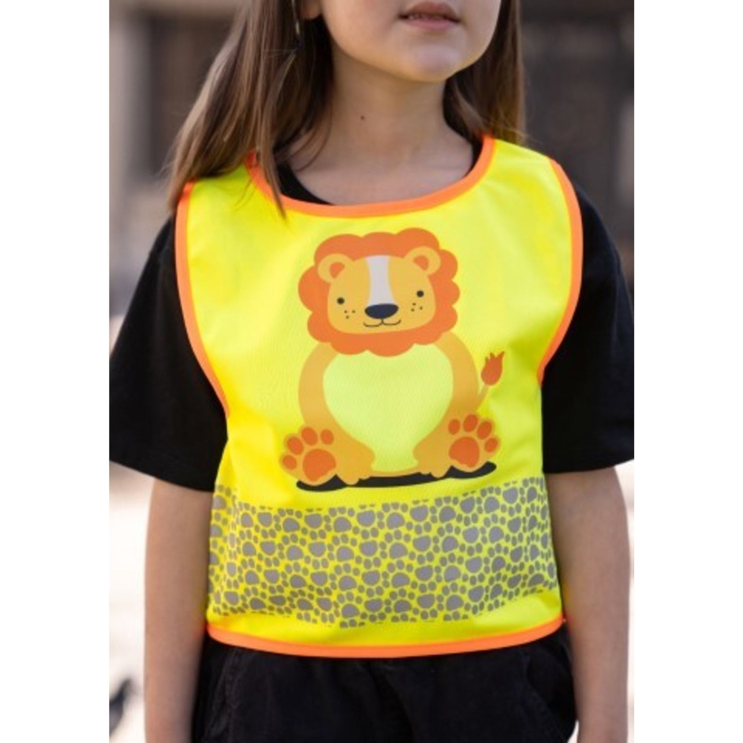 korntex Warnweste Funtastic Wildlife XXS reflektierend Klettverschluss 100 % Polyester gelb